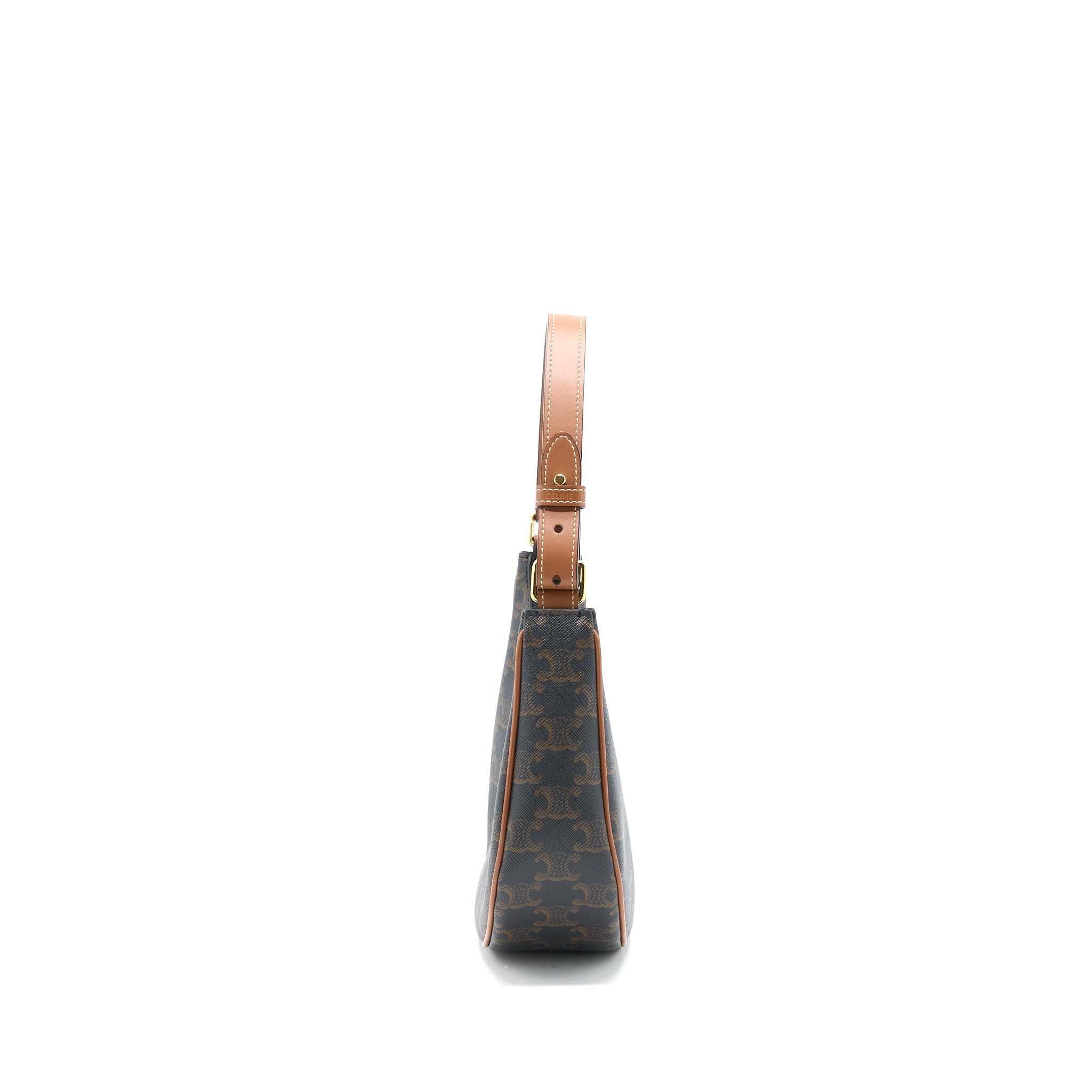CELINE AVA BAG IN TRIOMPHE CANVAS/CALFSKIN TAN GHW