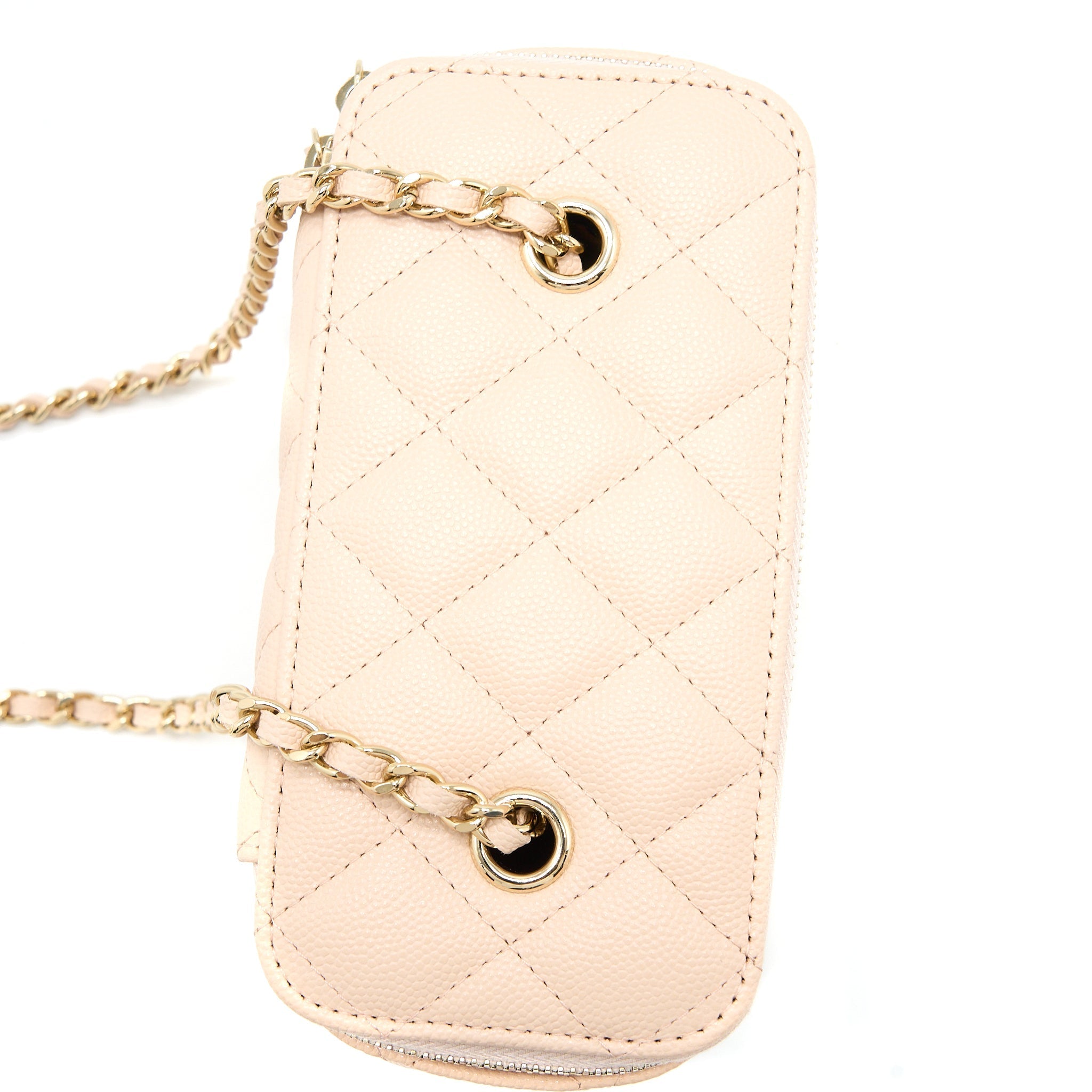 CHANEL LONG VANITY CASE CAVIAR LIGHT PINK LGHW