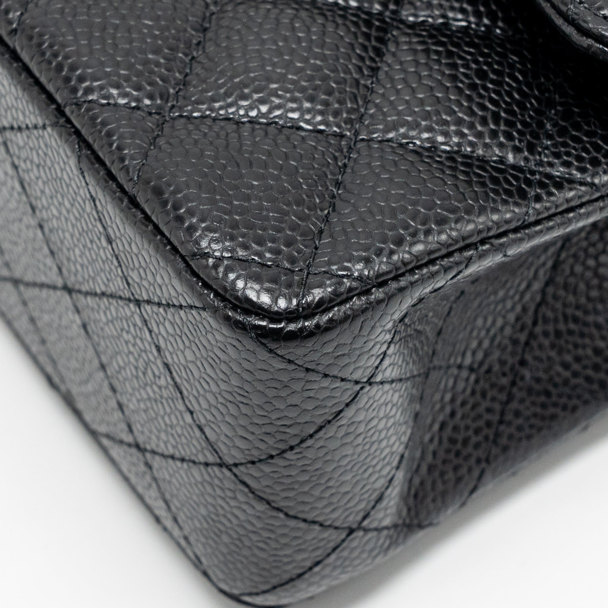 CHANEL SMALL CLASSIC DOUBLE FLAP BAG CAVIAR BLACK GHW (MICROCHIP)