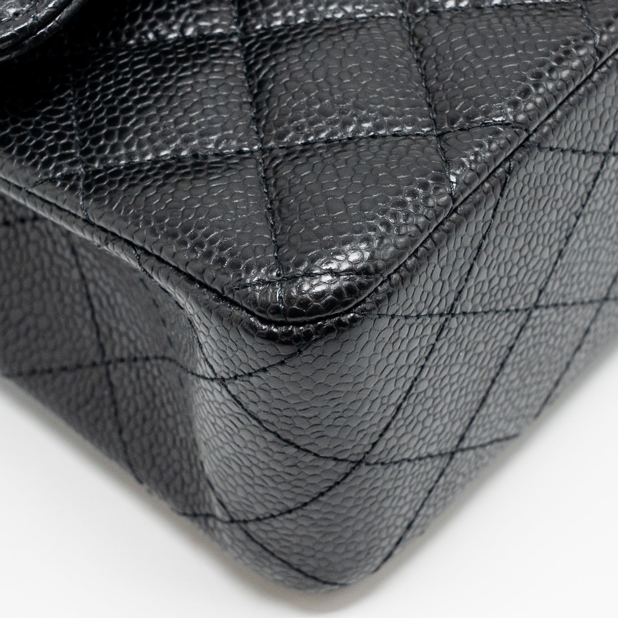 CHANEL SMALL CLASSIC DOUBLE FLAP BAG CAVIAR BLACK GHW (MICROCHIP)