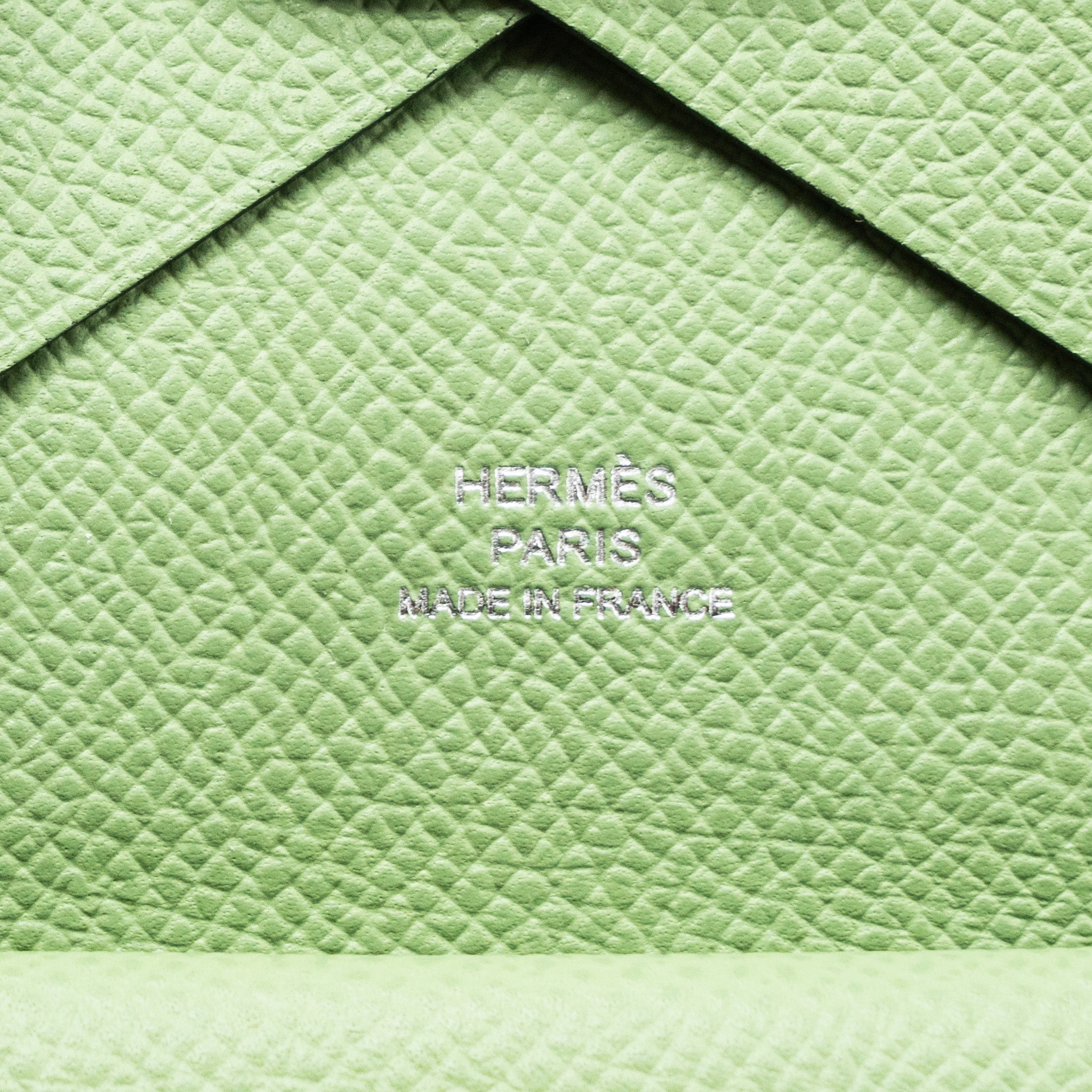 HERMES CALVI CARD HOLDER EPSOM VERT CRIQUET SHW