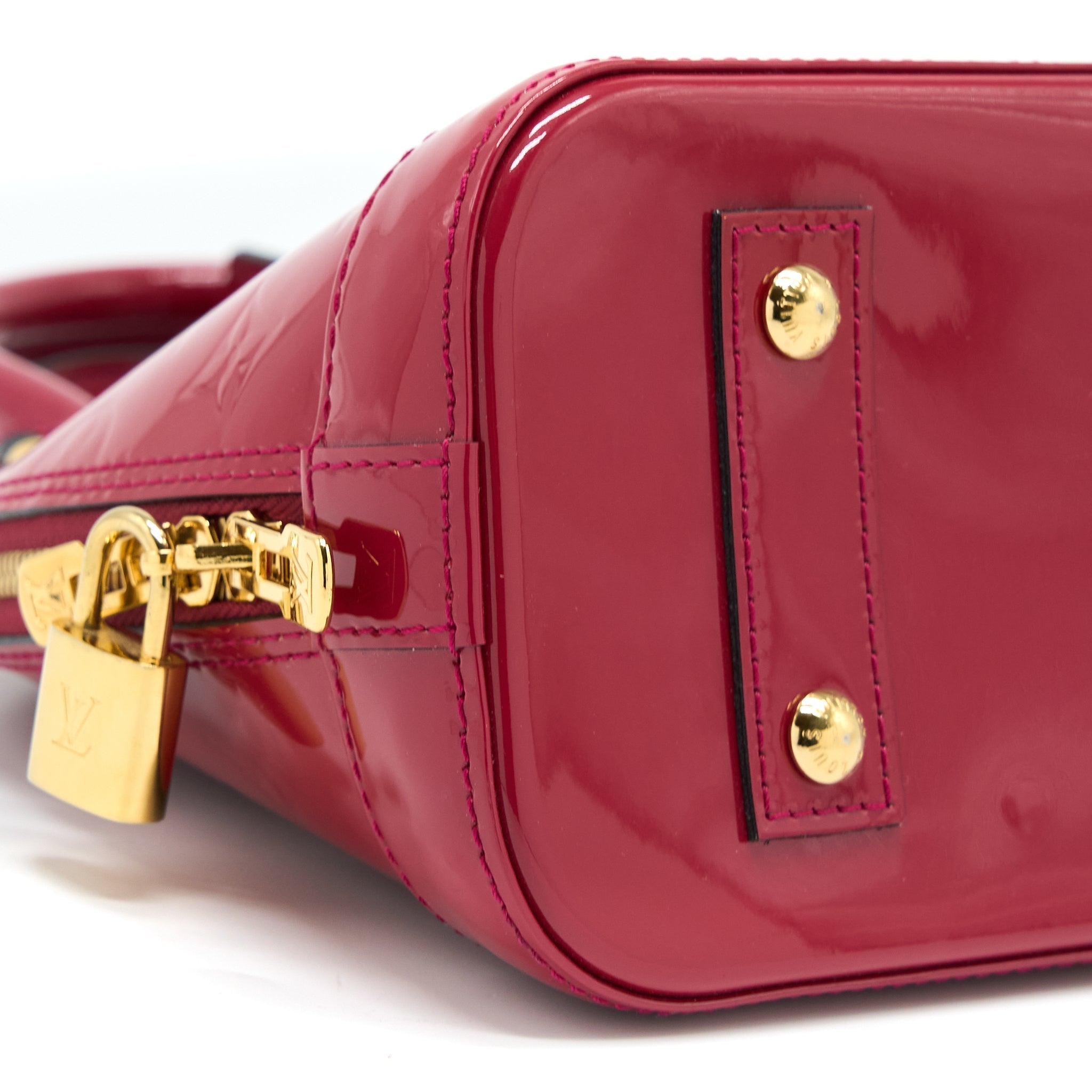 LOUIS VUITTON ALMA BB MONOGRAM VERNICE PINK GHW