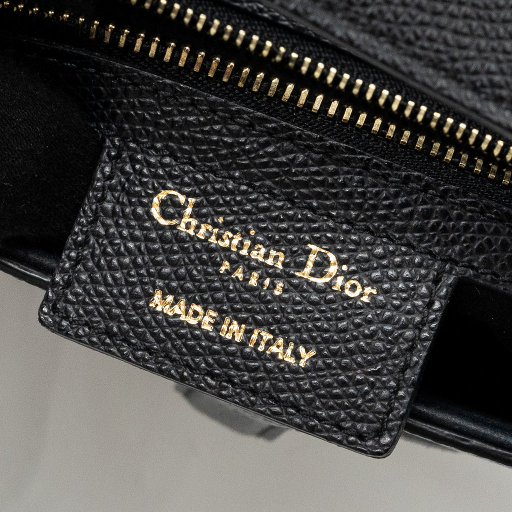 DIOR MEDIUM SADDLE BAG CALFSKIN BLACK GHW