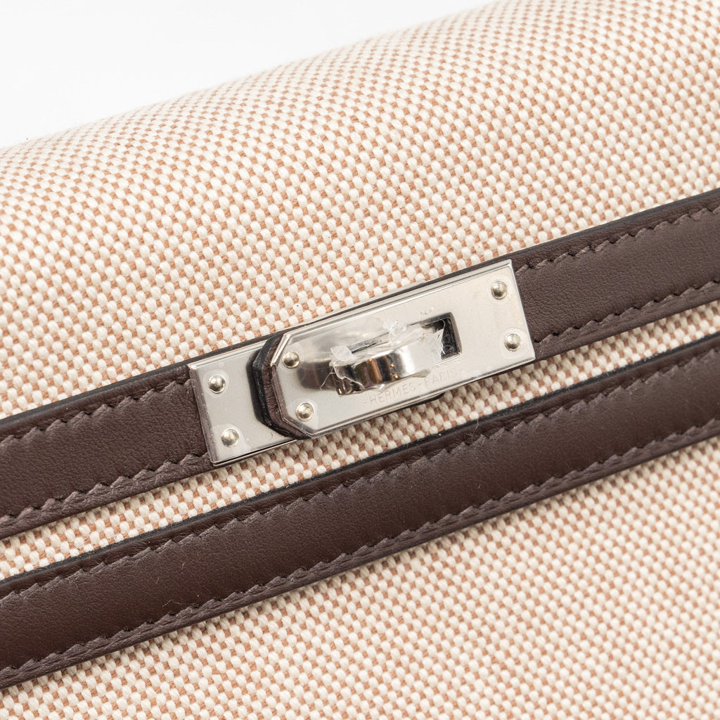 HERMES KELLY 25 CANVAS/SWIFT MOKA SHW