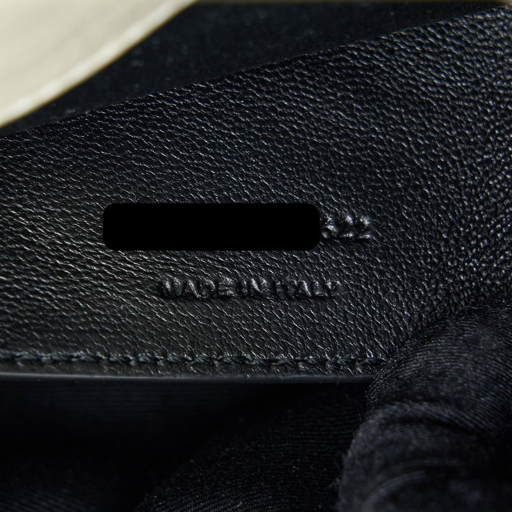 SAINT LAURENT NIKI BABY CHAIN BAG IN CRINKLED CALFSKIN BLANC SHW