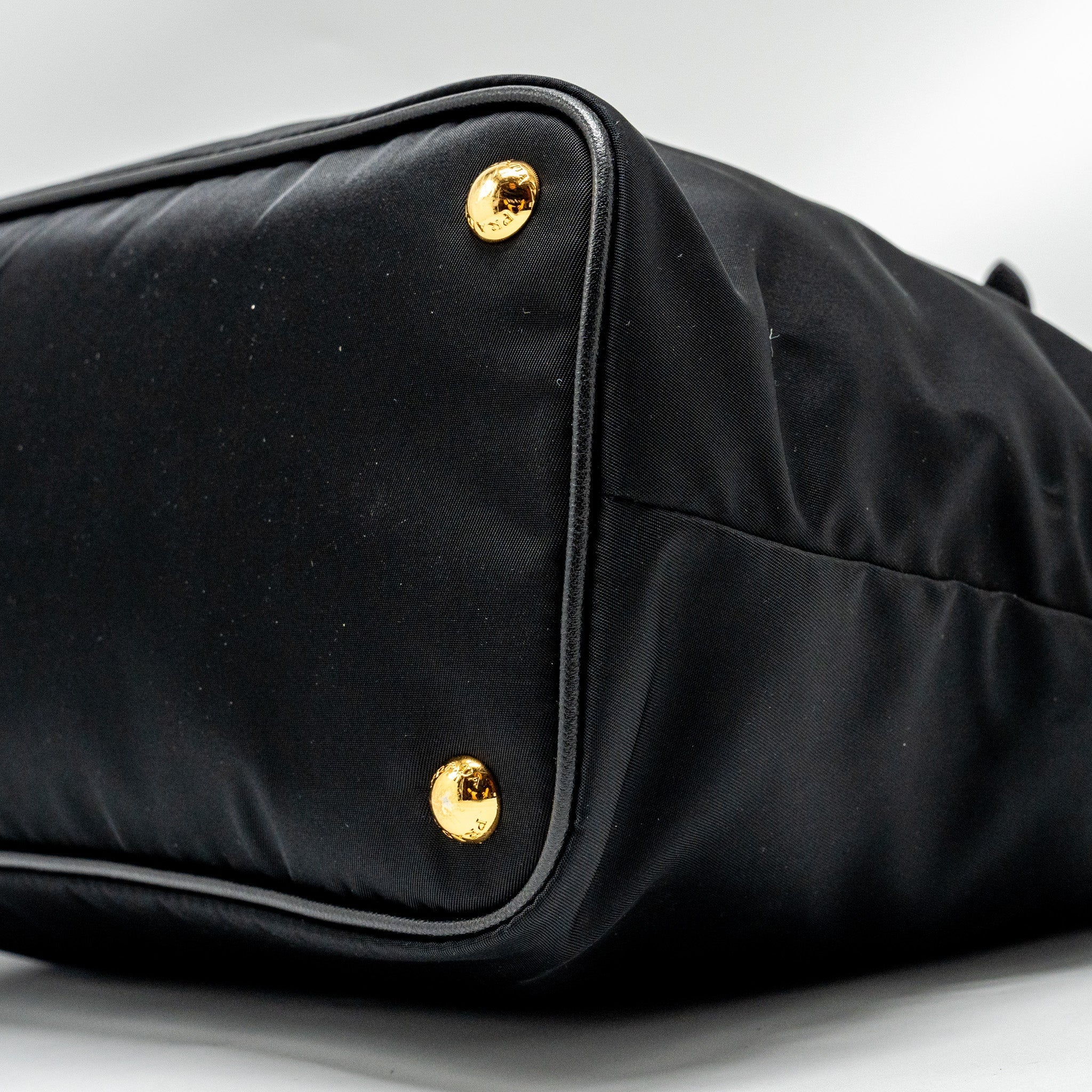 PRADA TOTE BAG CANVAS BLACK GHW