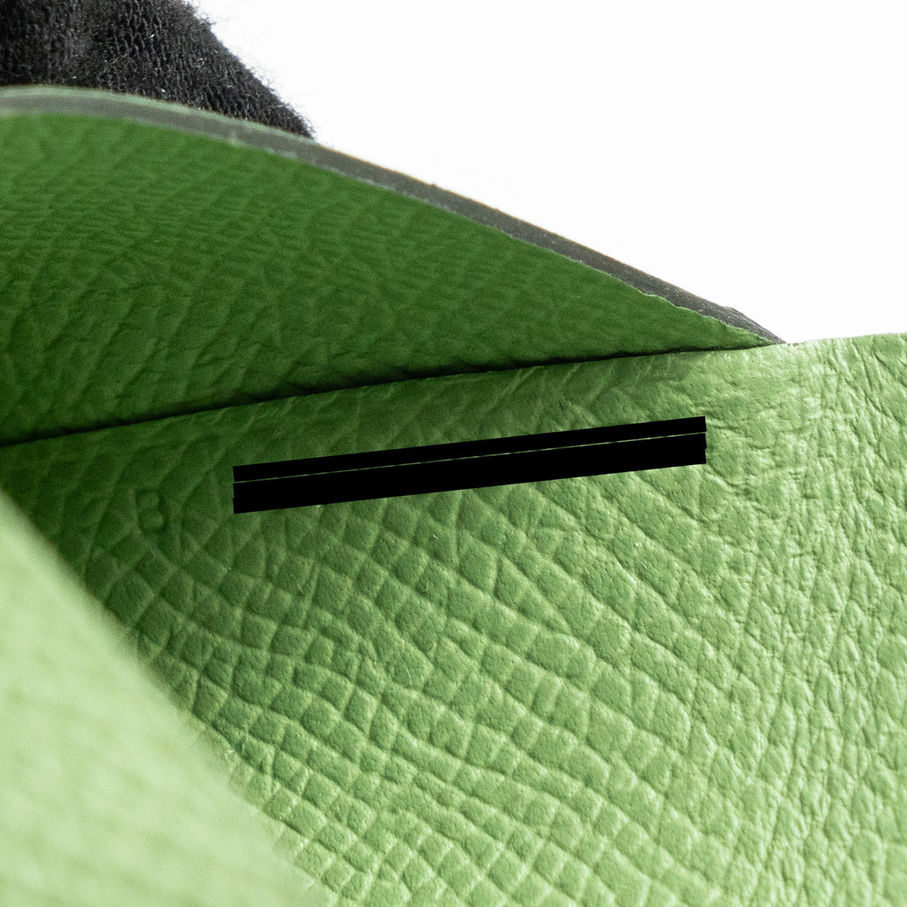 HERMES CALVI CARD HOLDER EPSOM VERT CRIQUET SHW