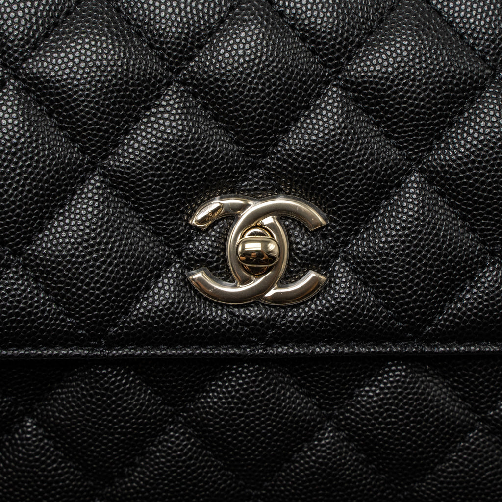 CHANEL SMALL COCO HANDLE CAVIAR BLACK LGHW (MICROCHIP)