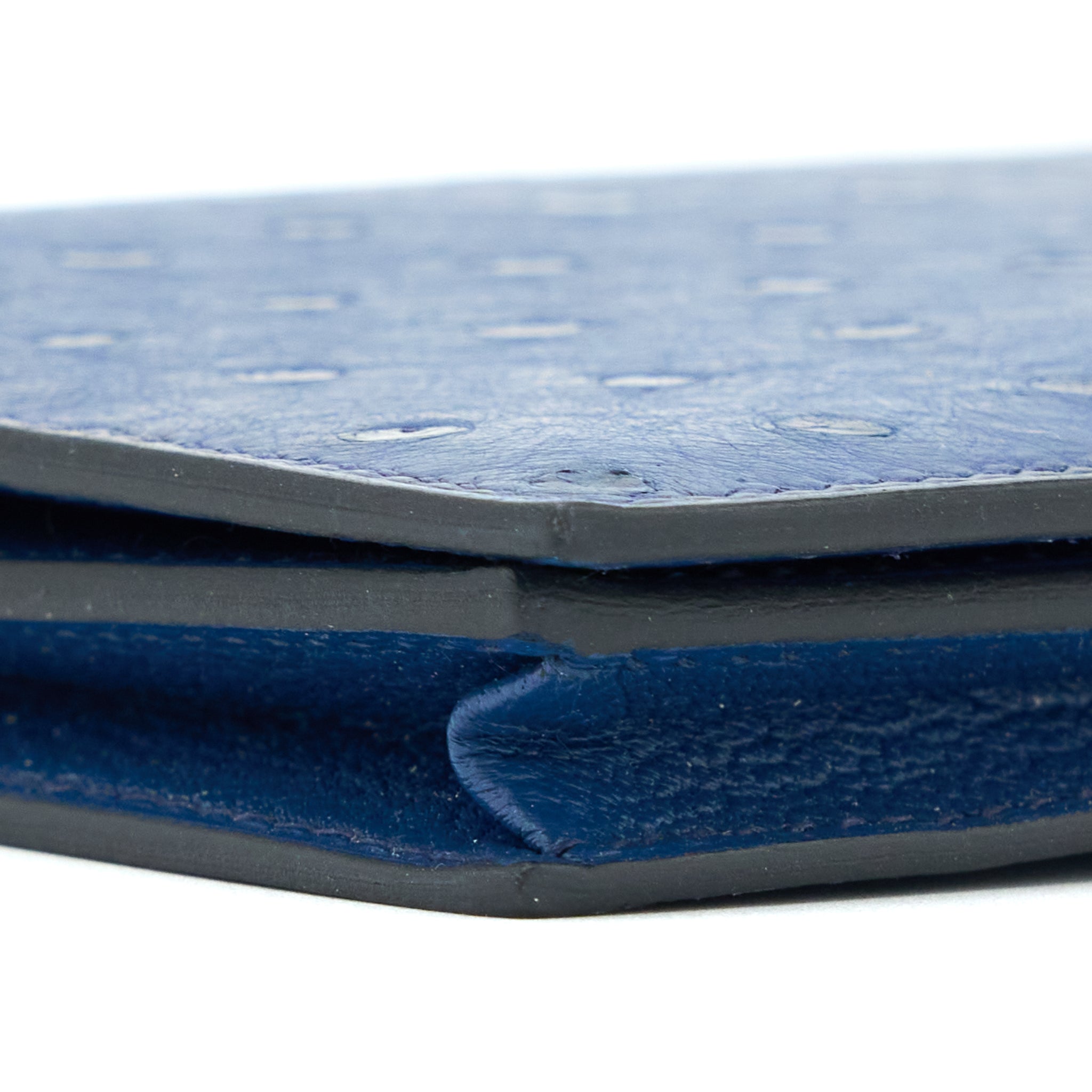 HERMES BEARN WALLET OSTRICH BLUE SHW