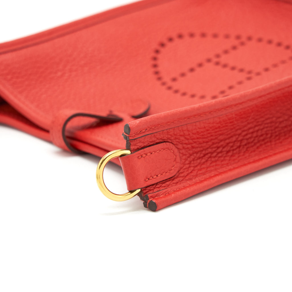 HERMES MINI EVELYNE 16 CLEMENCE ROUGE TOMATE GHW