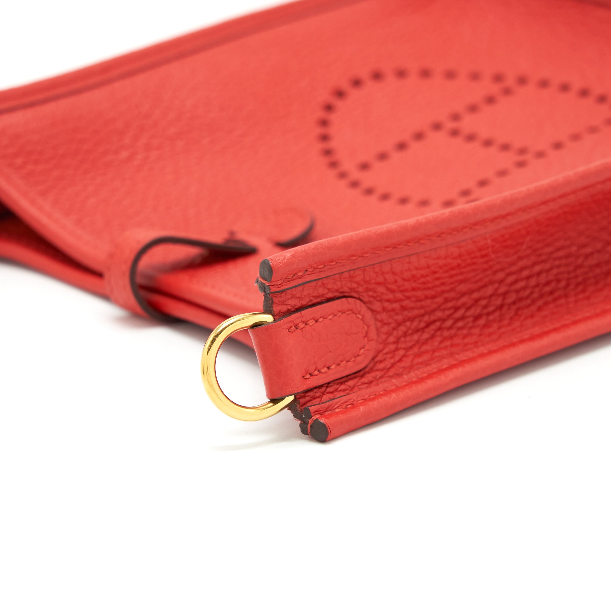 HERMES MINI EVELYNE 16 CLEMENCE ROUGE TOMATE GHW