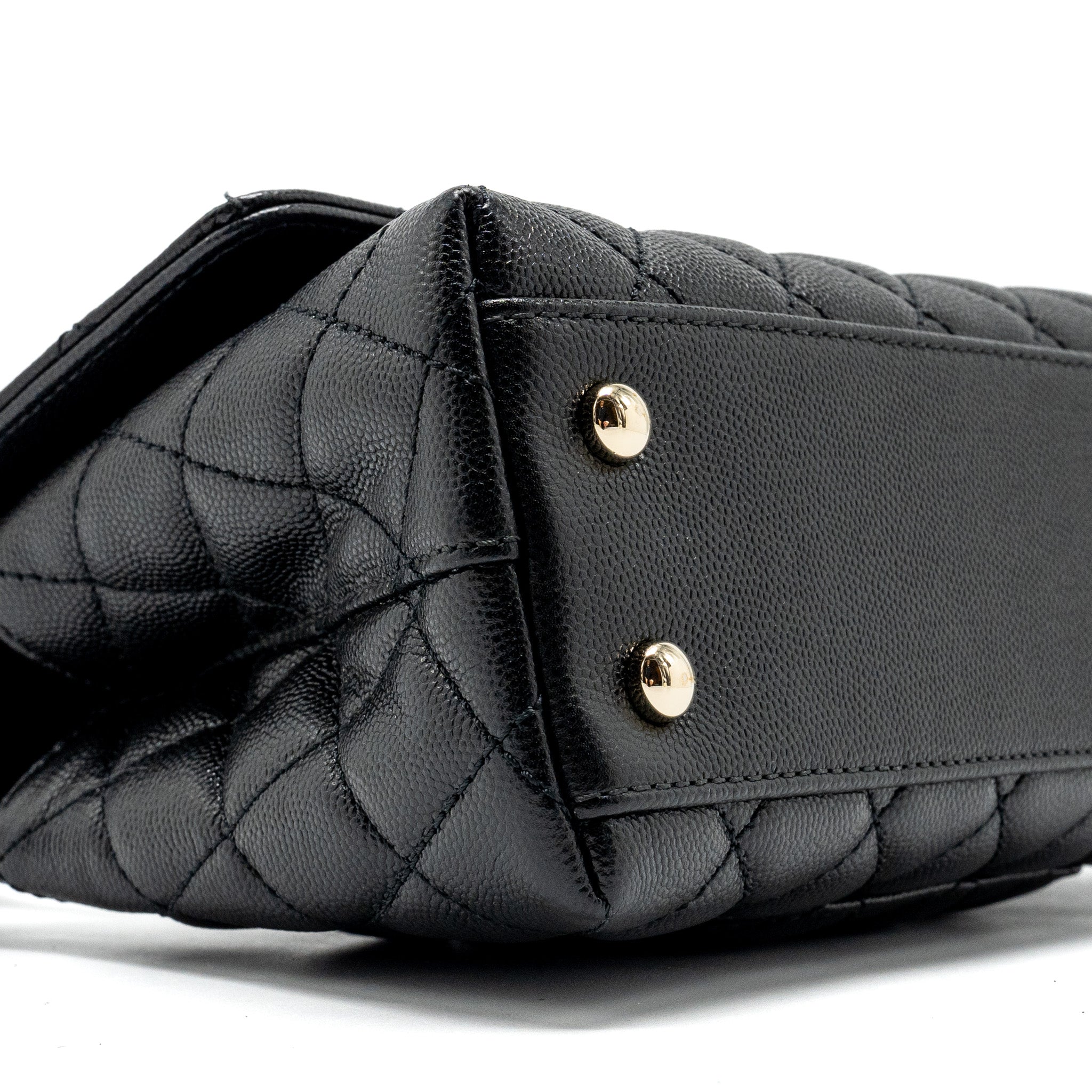 CHANEL SMALL COCO HANDLE CAVIAR BLACK LGHW (MICROCHIP)