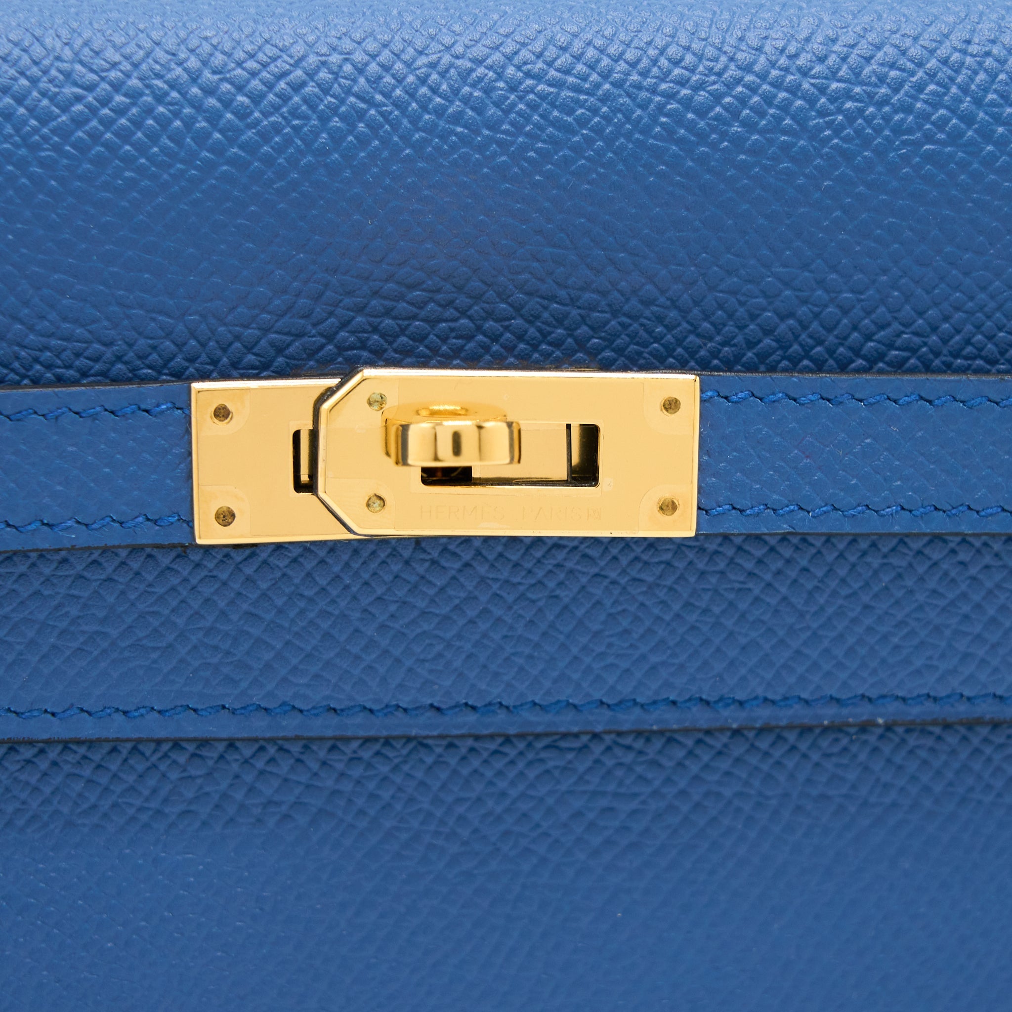 HERMES KELLY LONG WALLET EPSOM BLUE GHW
