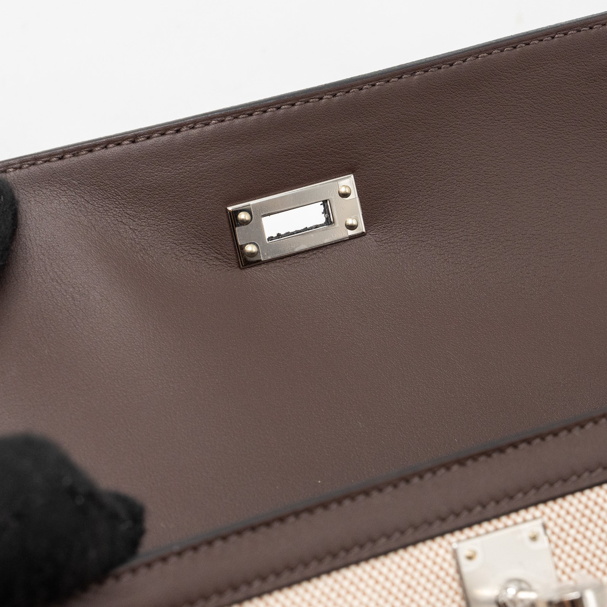 HERMES KELLY 25 CANVAS/SWIFT MOKA SHW
