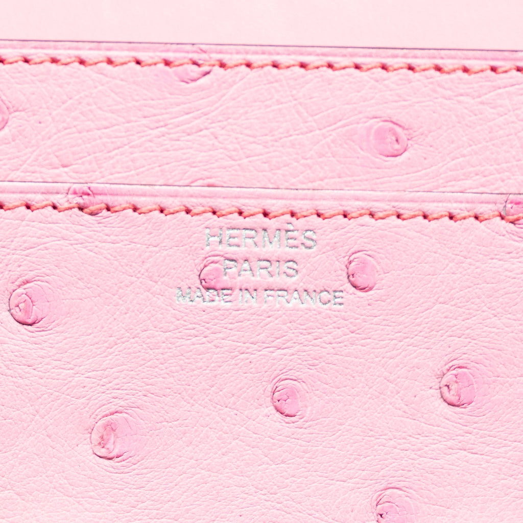 HERMES CONSTANCE TO GO OSTRICH BUBBLEGUM PINK SHW