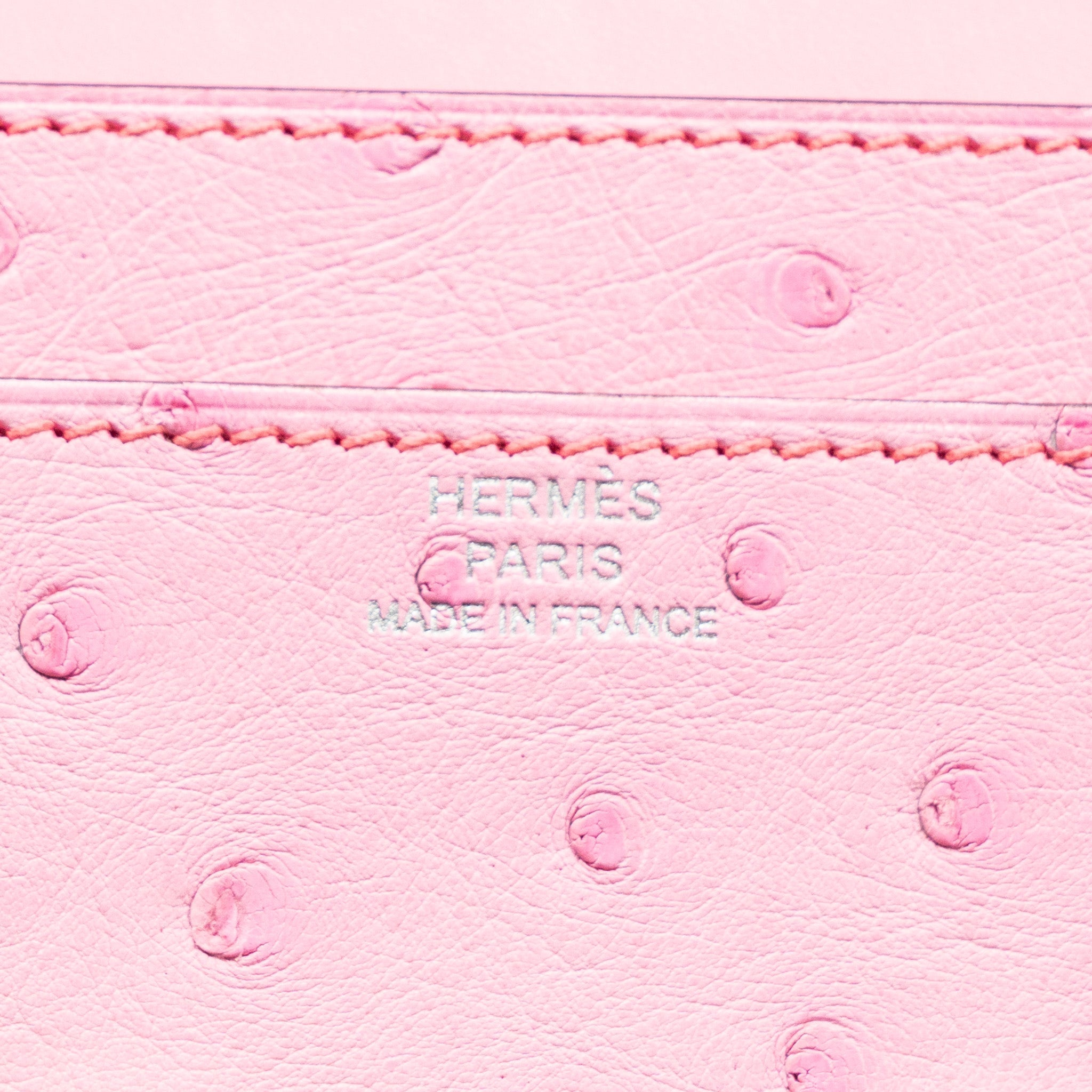 HERMES CONSTANCE TO GO OSTRICH BUBBLEGUM PINK SHW