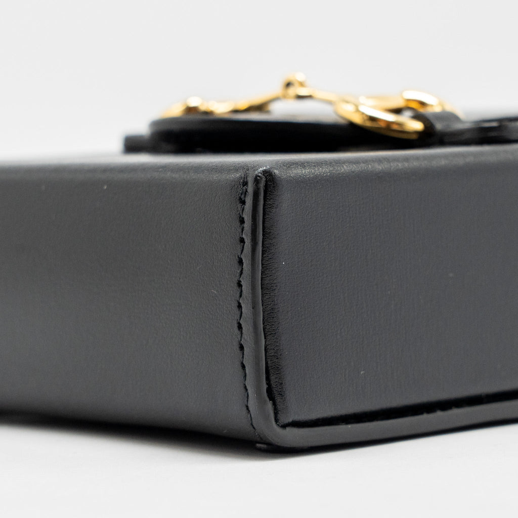 GUCCI 1955 HORSEBIT MINI CROSSBODY BAG CALFSKIN BLACK GHW