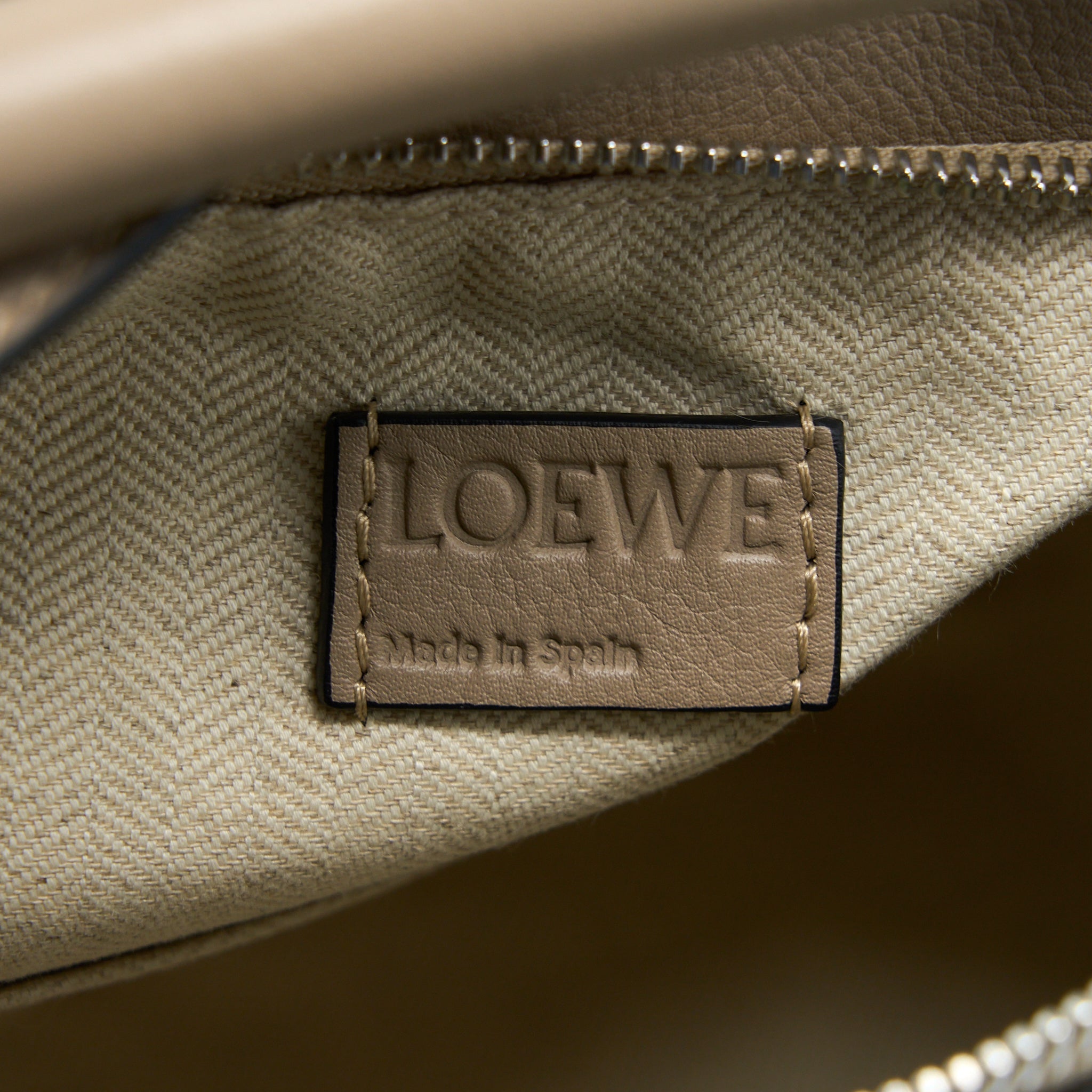 LOEWE SMALL PUZZLE COLORBLOCK BEIGE/WHITE/GREEN SHW