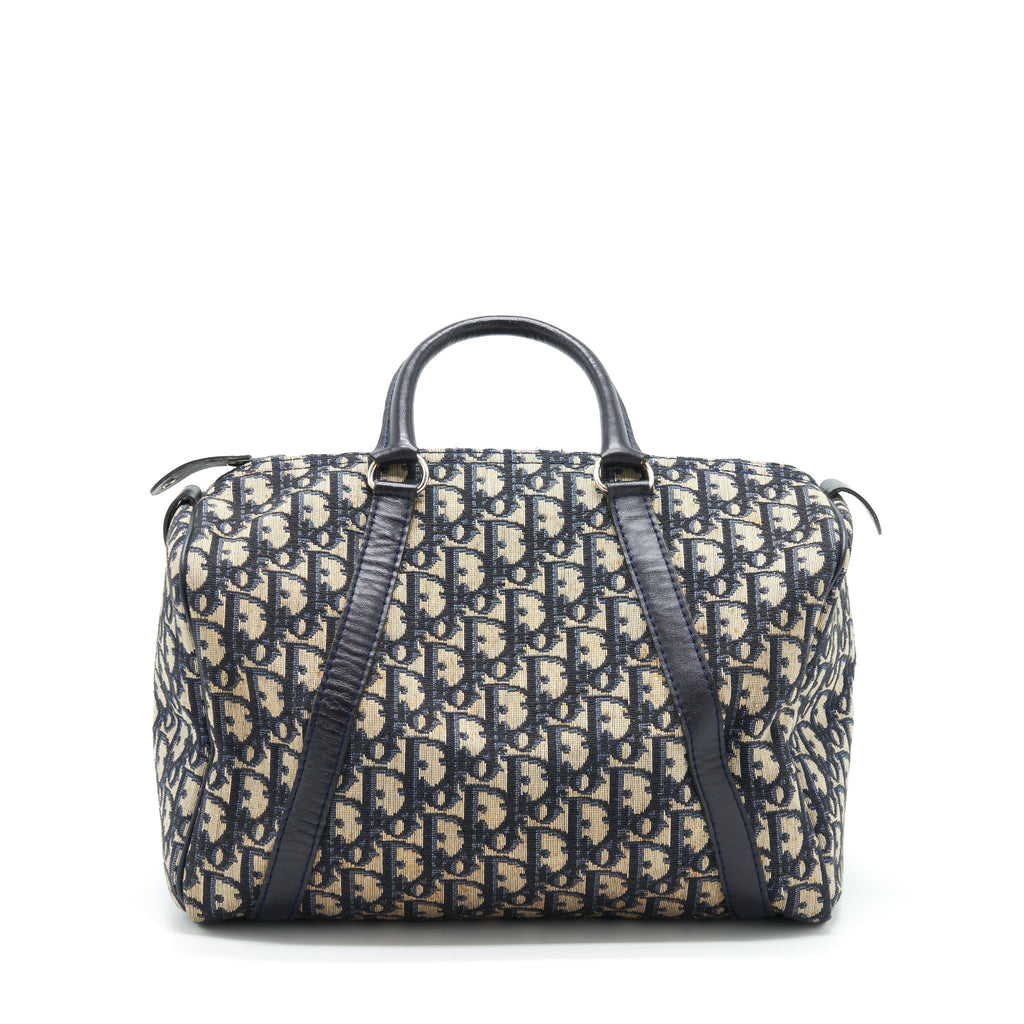 DIOR VINTAGE SPEEDY BAG BLUE OBLIQUE CANVAS