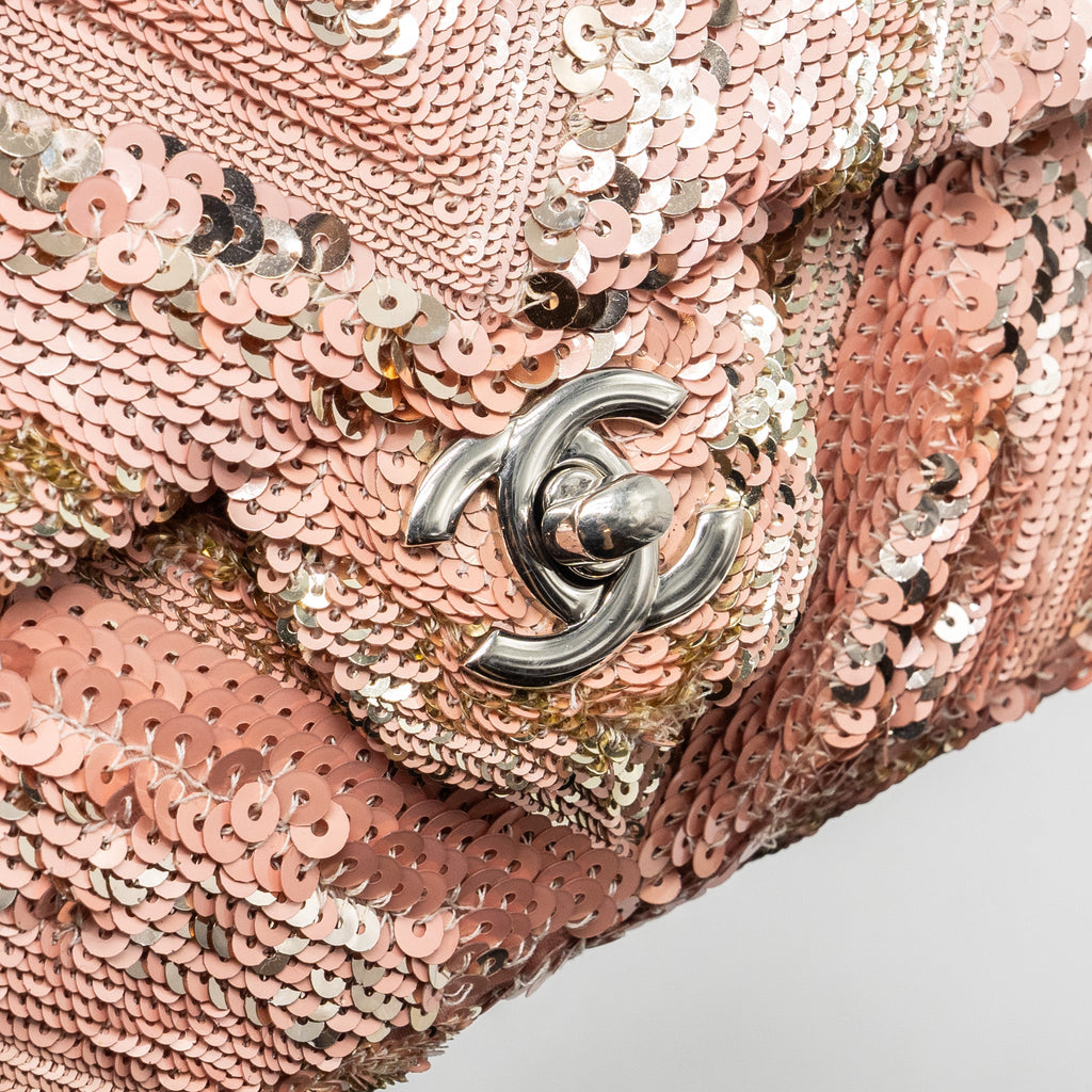 CHANEL CHEVRON MINI FLAP BAG SEQUIN PINK / MULTICOLOUR SHW