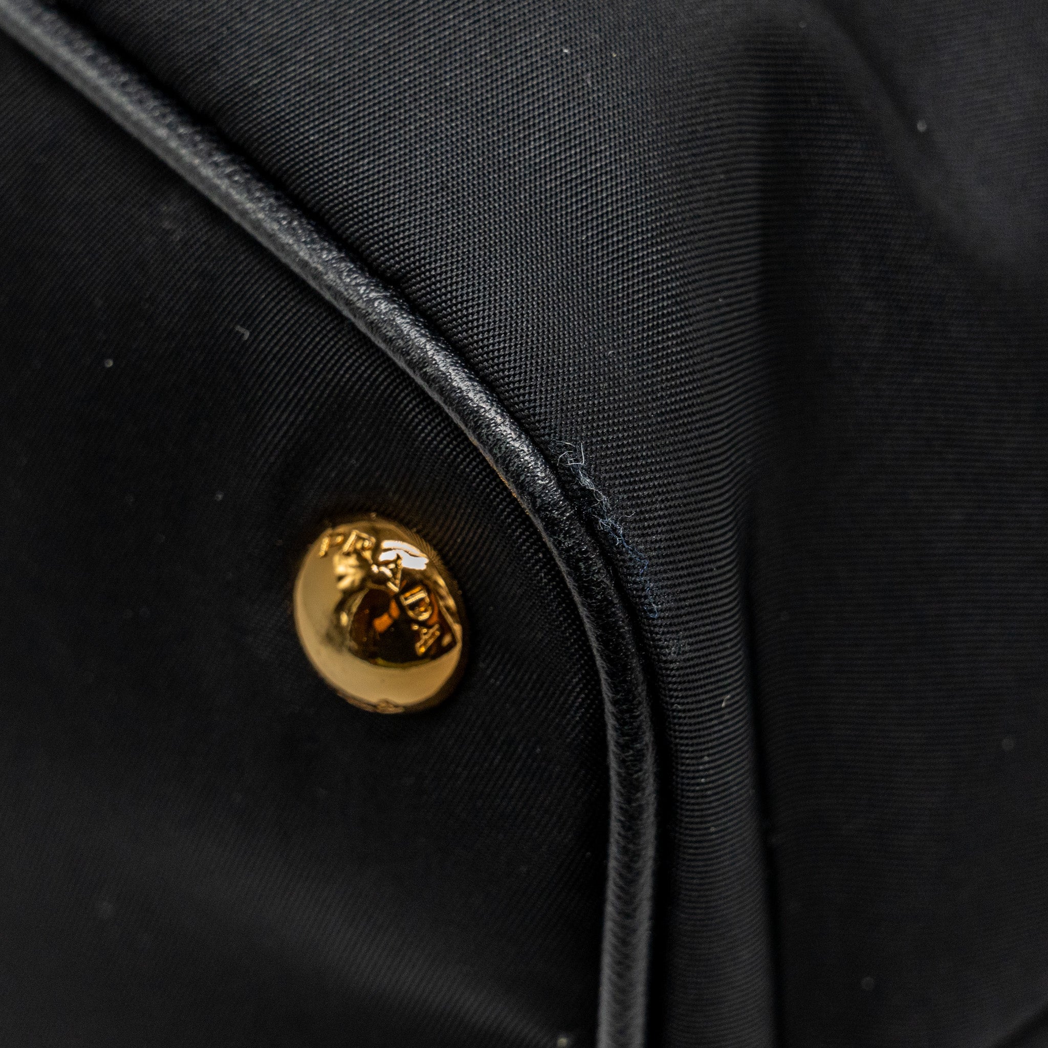 PRADA TOTE BAG CANVAS BLACK GHW