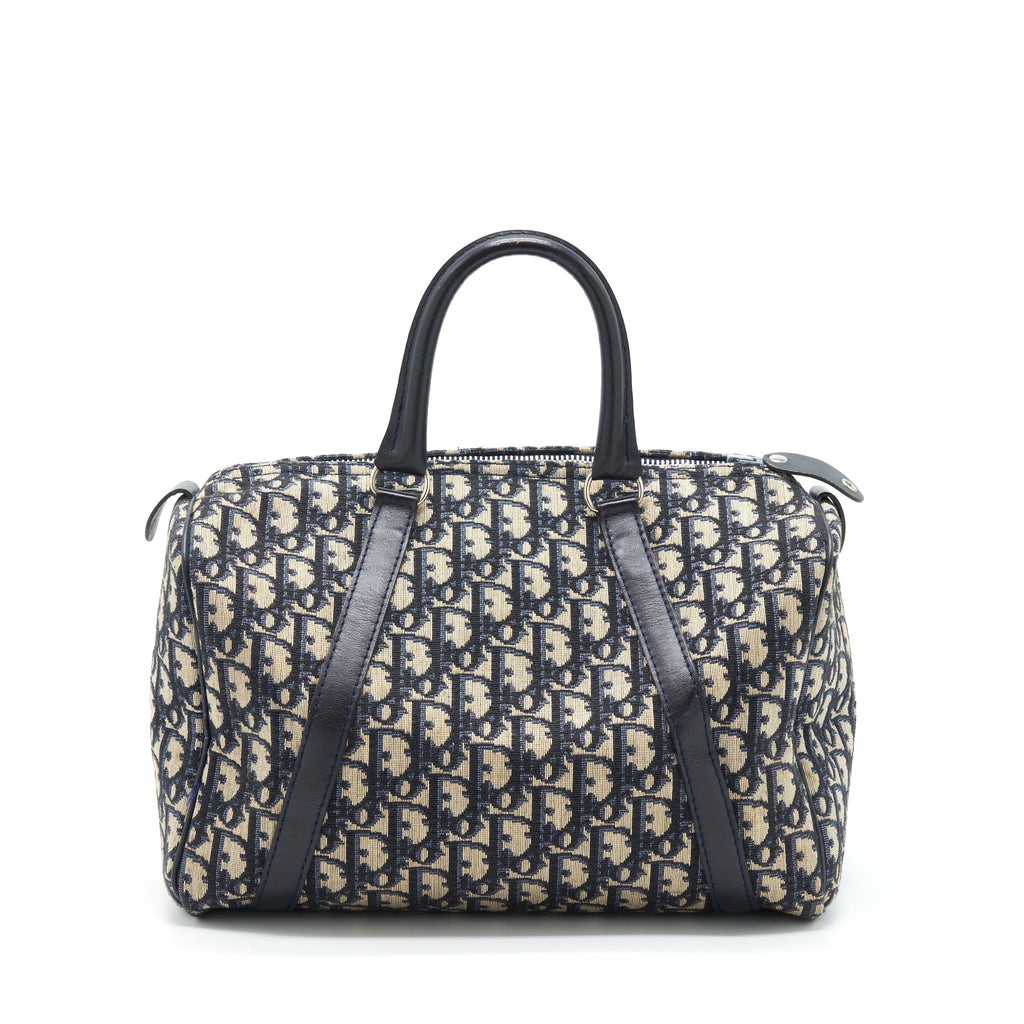 DIOR VINTAGE SPEEDY BAG BLUE OBLIQUE CANVAS