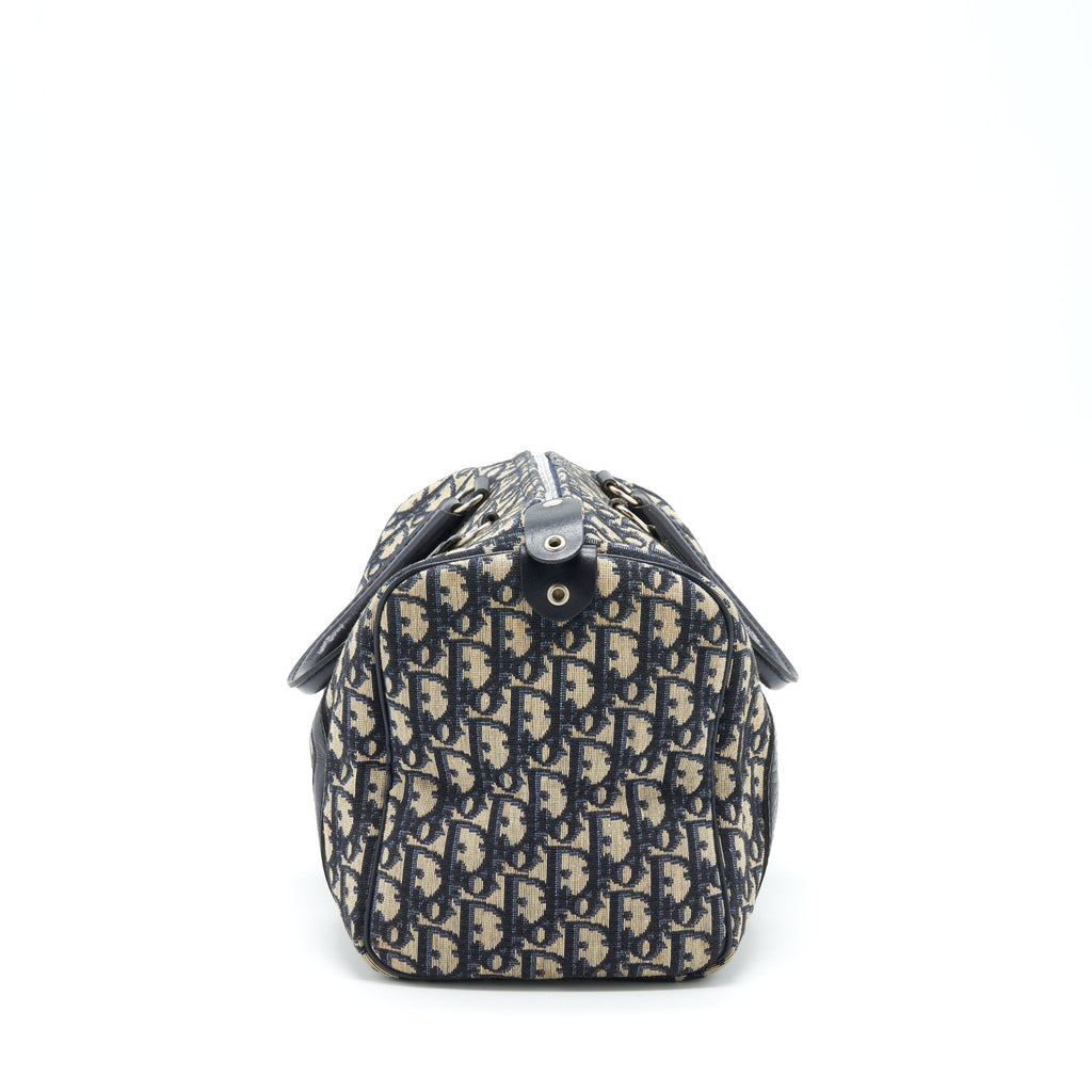DIOR VINTAGE SPEEDY BAG BLUE OBLIQUE CANVAS