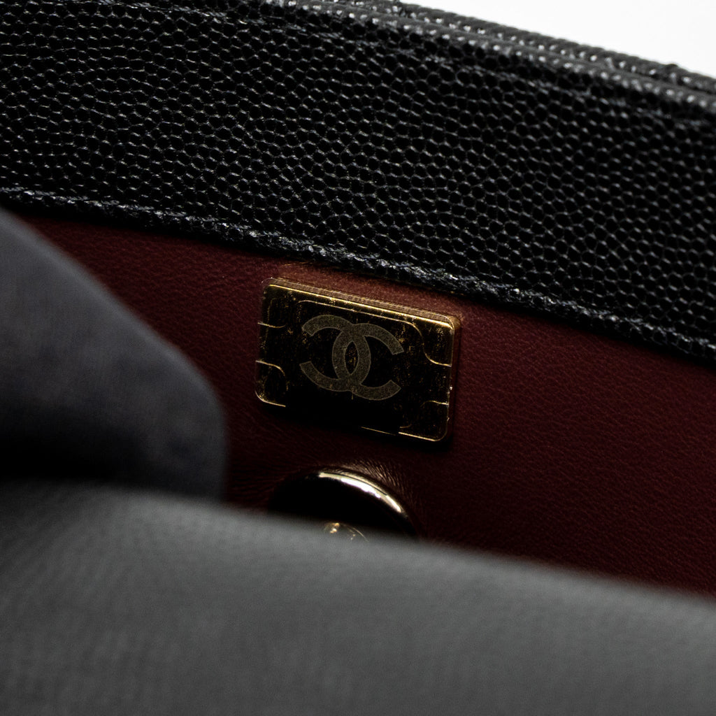 CHANEL SMALL COCO HANDLE CAVIAR BLACK LGHW (MICROCHIP)
