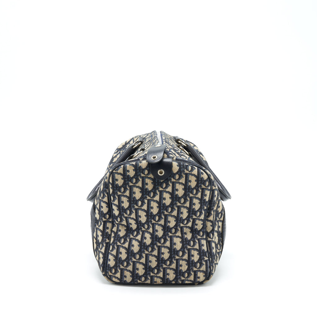 DIOR VINTAGE SPEEDY BAG BLUE OBLIQUE CANVAS