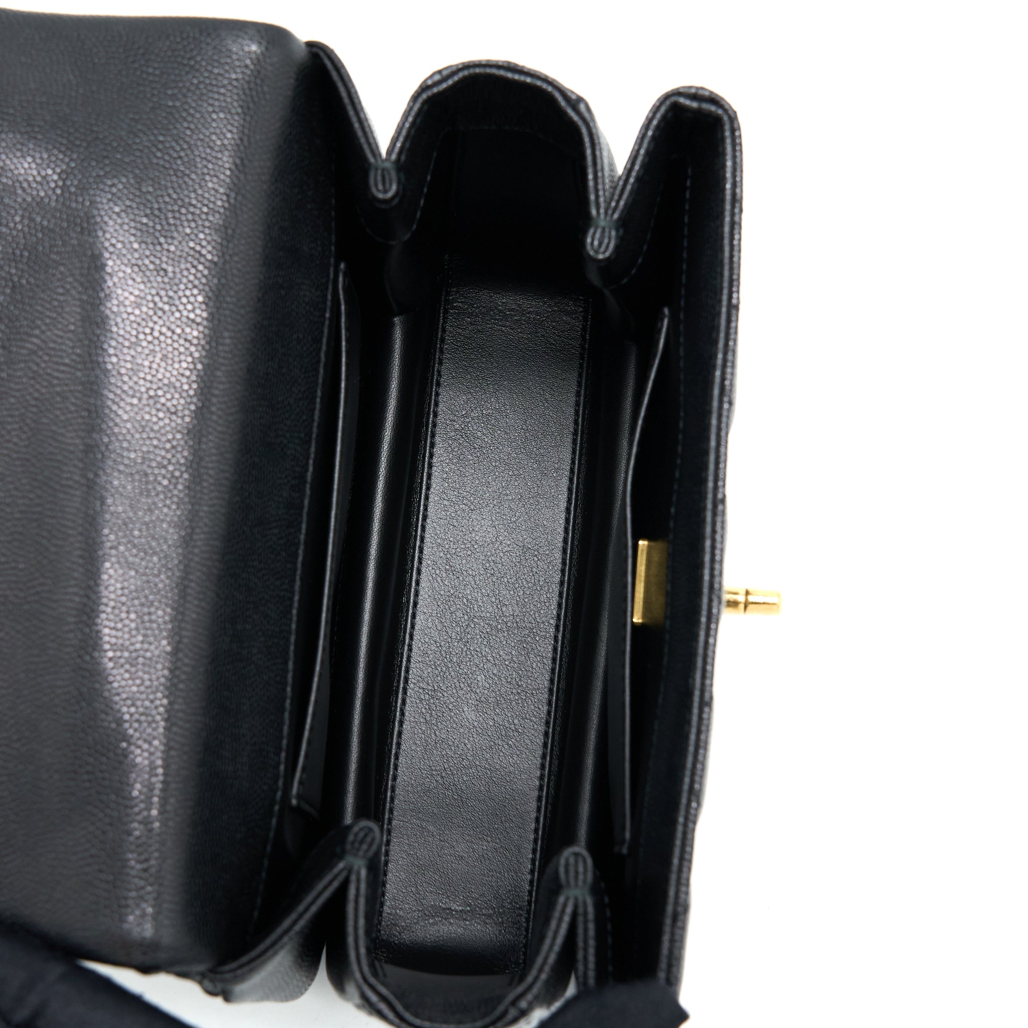 CHANEL 22K COCO FIRST CAVIAR LEATHER BLACK GHW (MICROCHIP)