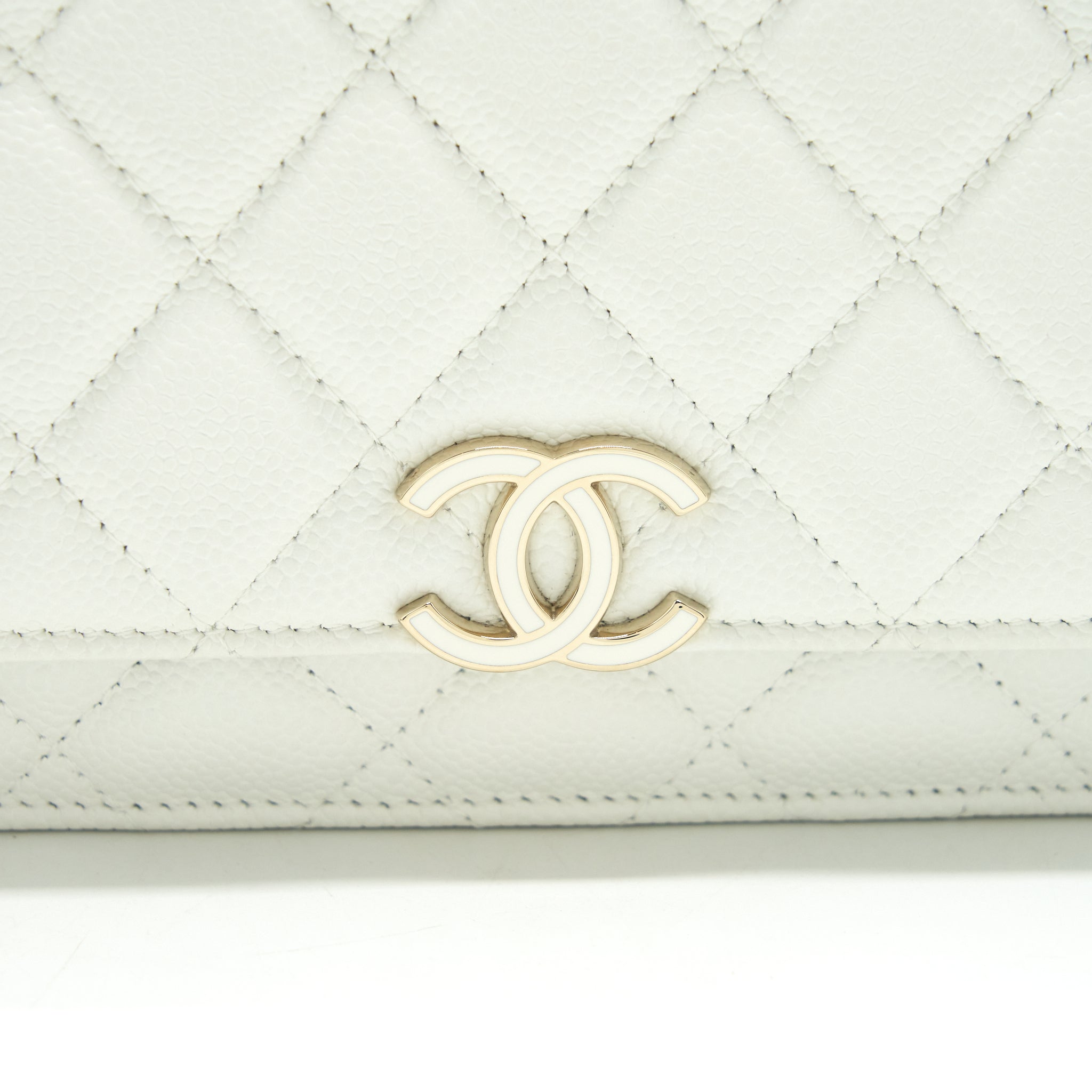 CHANEL 21C WALLET ON CHAIN LIMIT EDITION CAVIAR WHITE LGHW