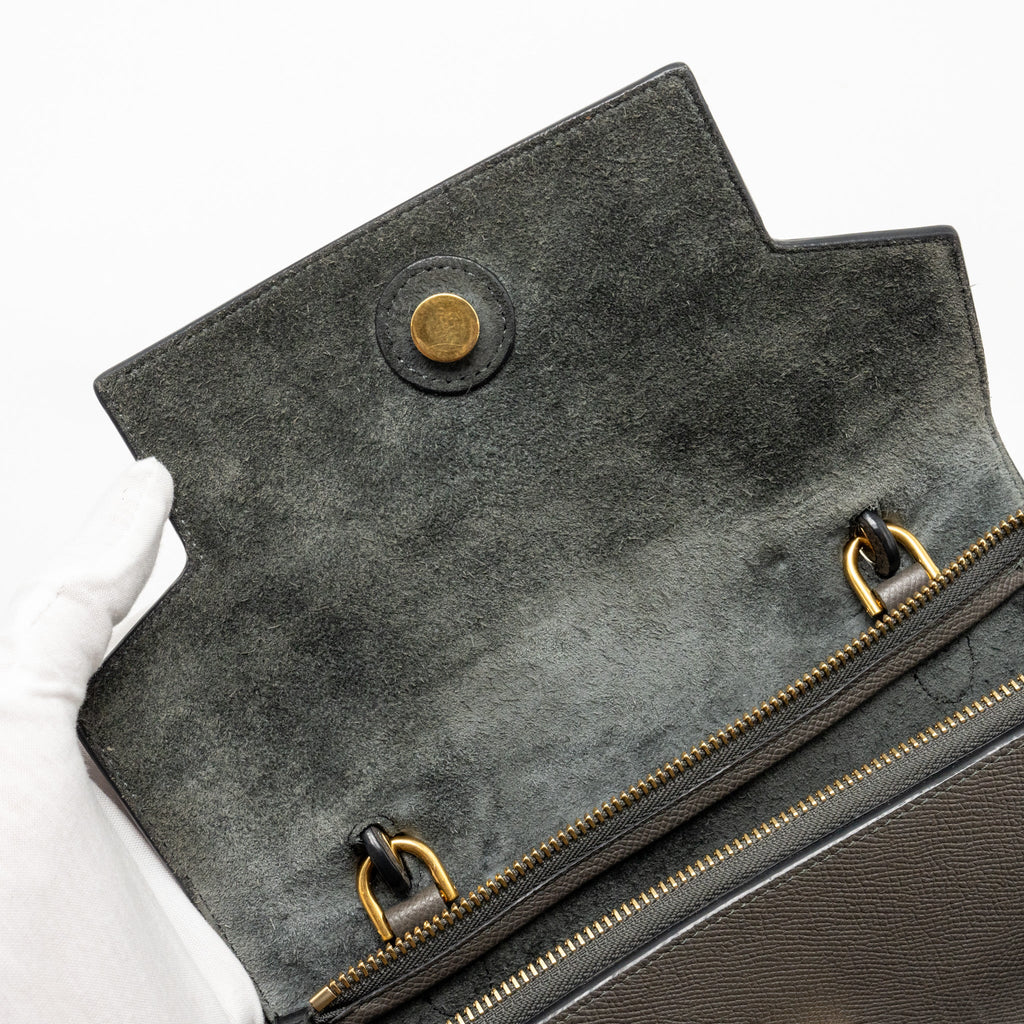 CELINE MICRO BELT BAG GRAINED CALFSKIN GREY GHW