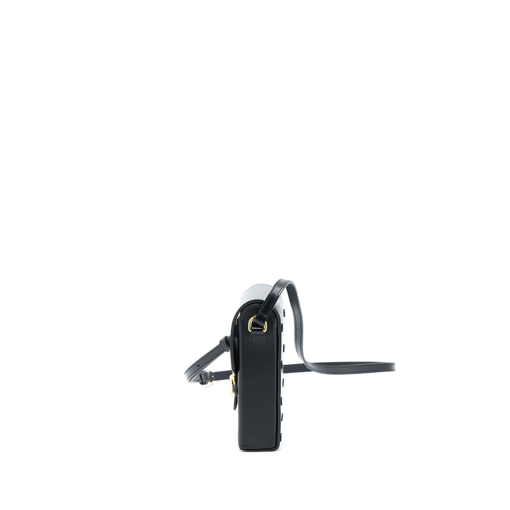 GUCCI HORSEBIT 1955 MINI BAG CALFSKIN BLACK LGHW