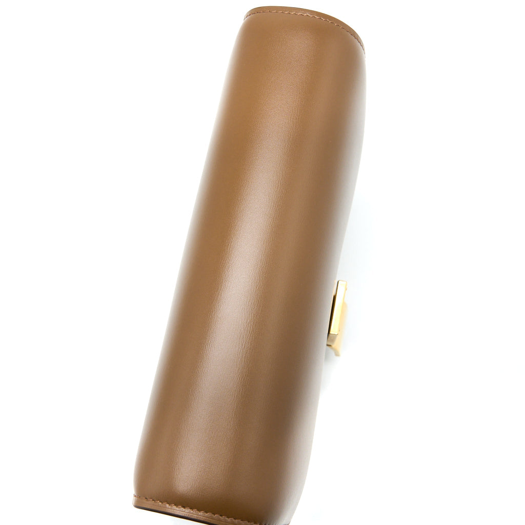 CELINE MEDIUM CLASSIC BOX BAG CALFSKIN CARAMEL BRUSHED GHW