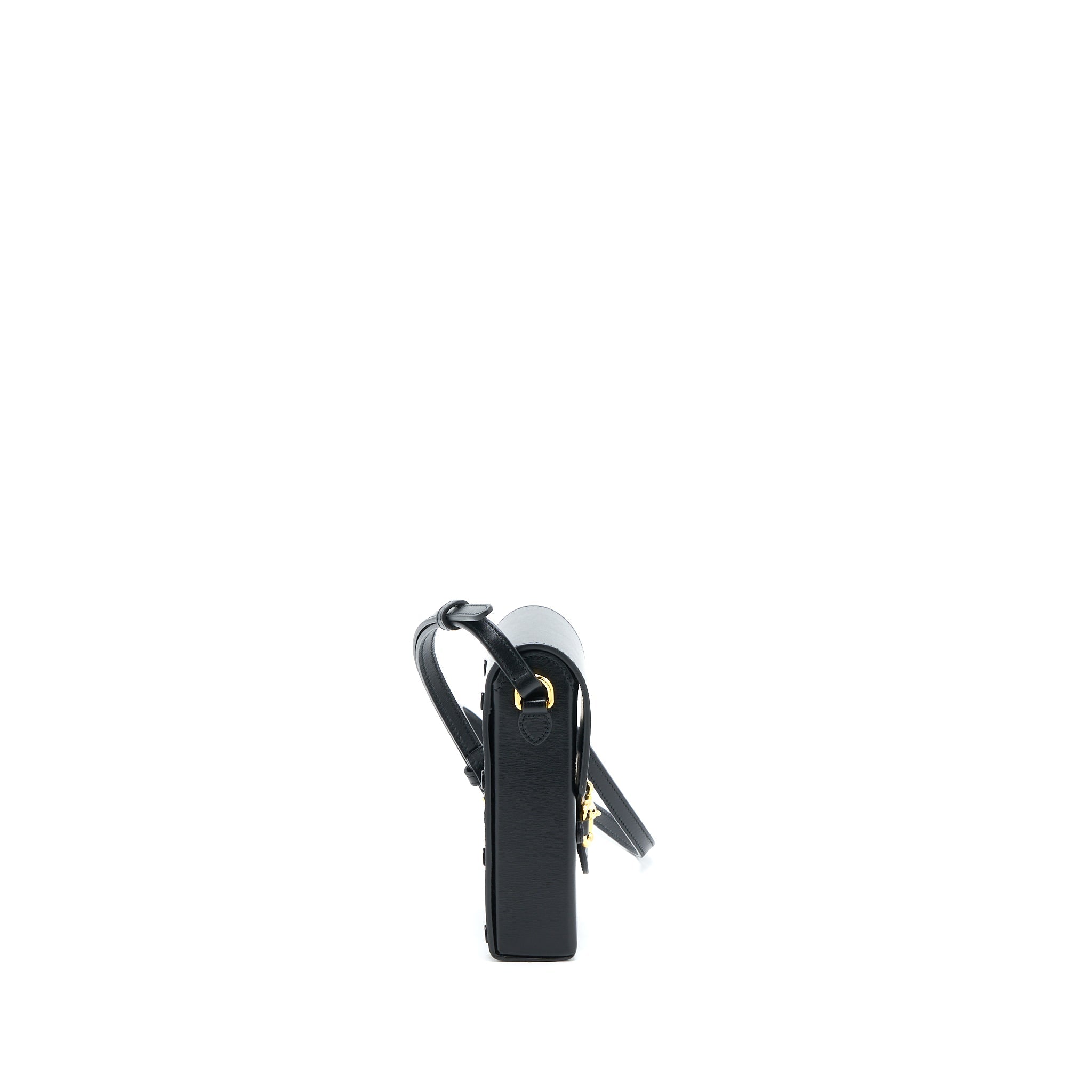 GUCCI HORSEBIT 1955 MINI BAG CALFSKIN BLACK LGHW