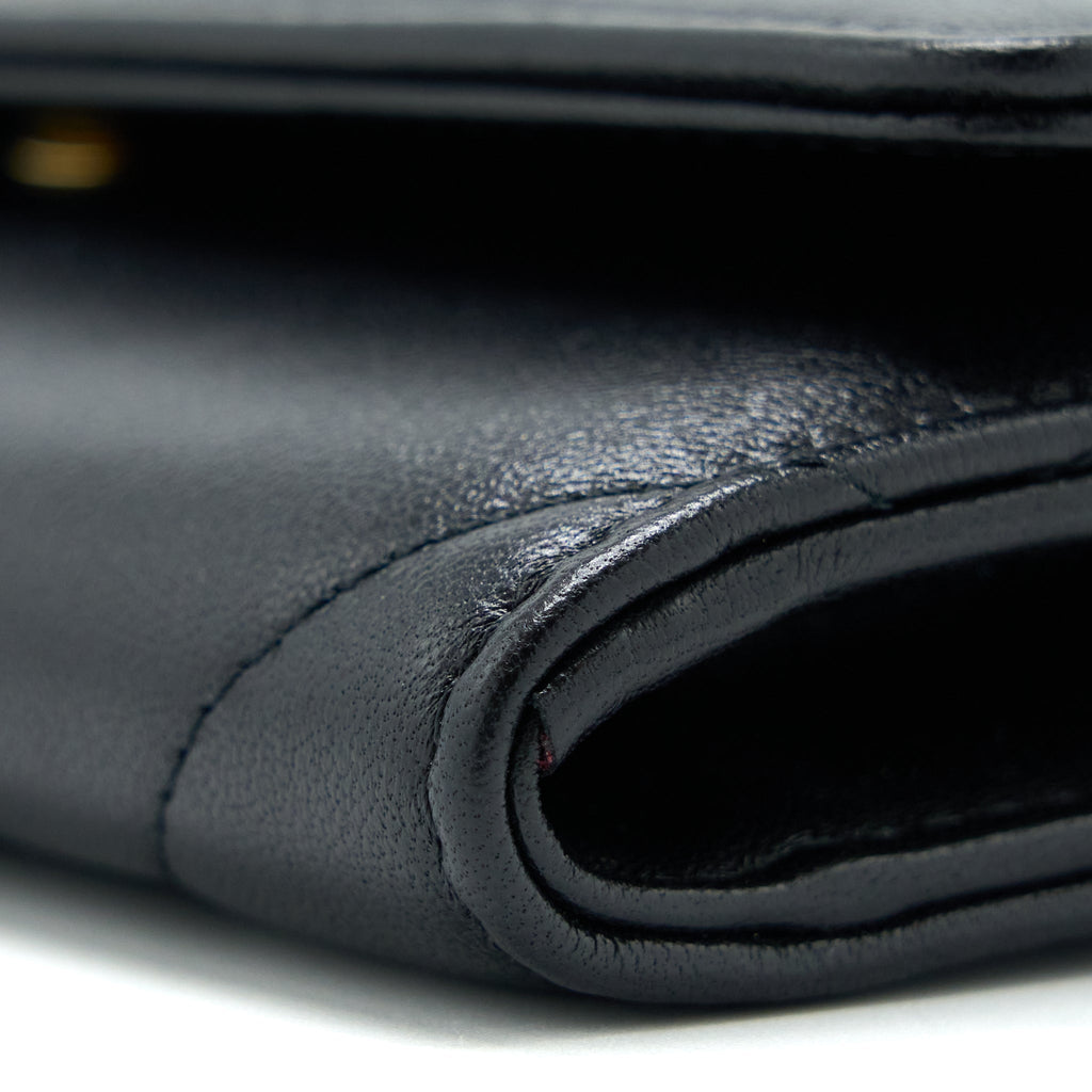 CHANEL 19 FLAP WALLET LAMBSKIN BLACK GHW