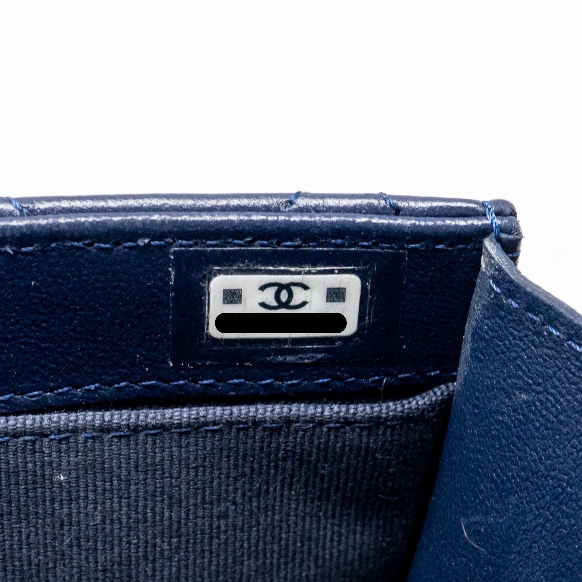 CHANEL TRENDY CC MINI WALLET ON CHAIN LAMBSKIN BLUE LGHW (MICROCHIP)