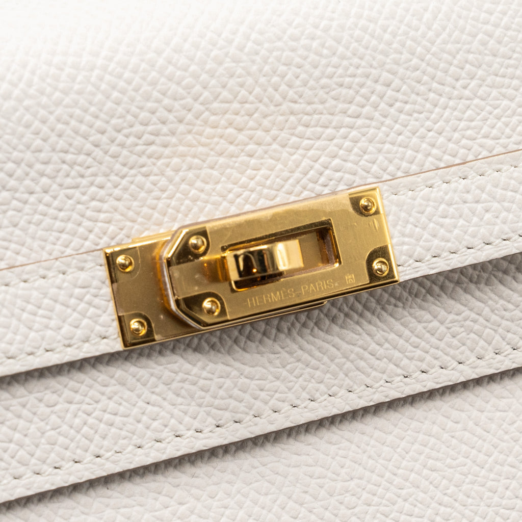 HERMES CLASSIC KELLY TO GO EPSOM GRIS PALE GHW