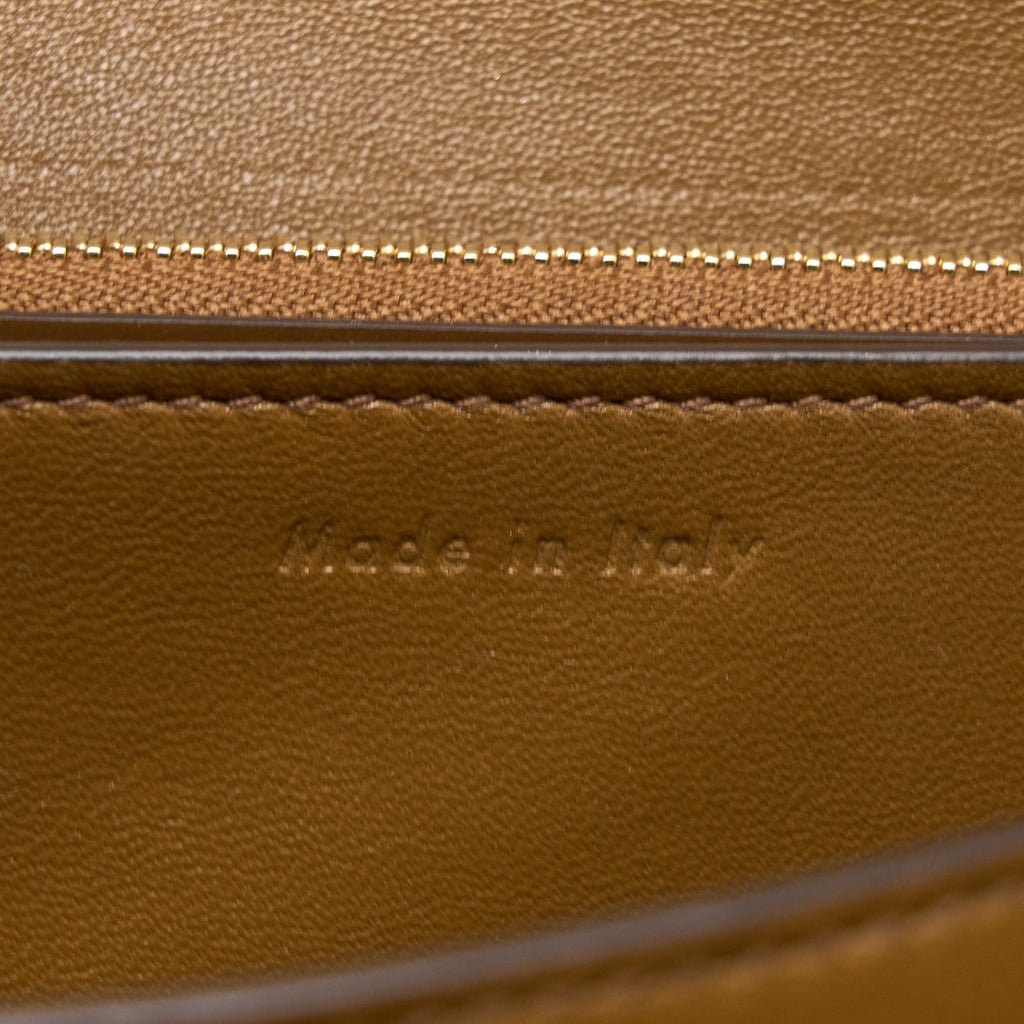 CELINE MEDIUM CLASSIC BOX BAG CALFSKIN CARAMEL BRUSHED GHW