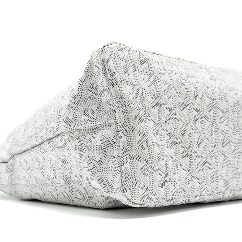 GOYARD BOHEME HOBO BAG GOYARDLINE CANVAS/CALFSKIN WHITE SHW