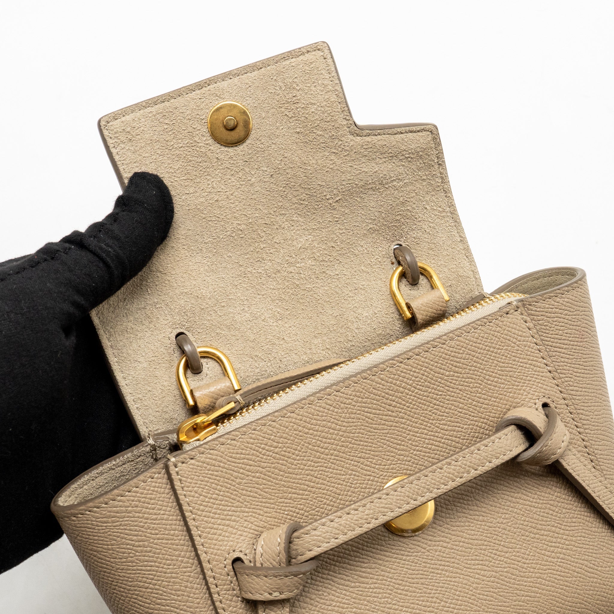 CELINE PICO BELT BAG GRAINED CALFSKIN BEIGE GHW