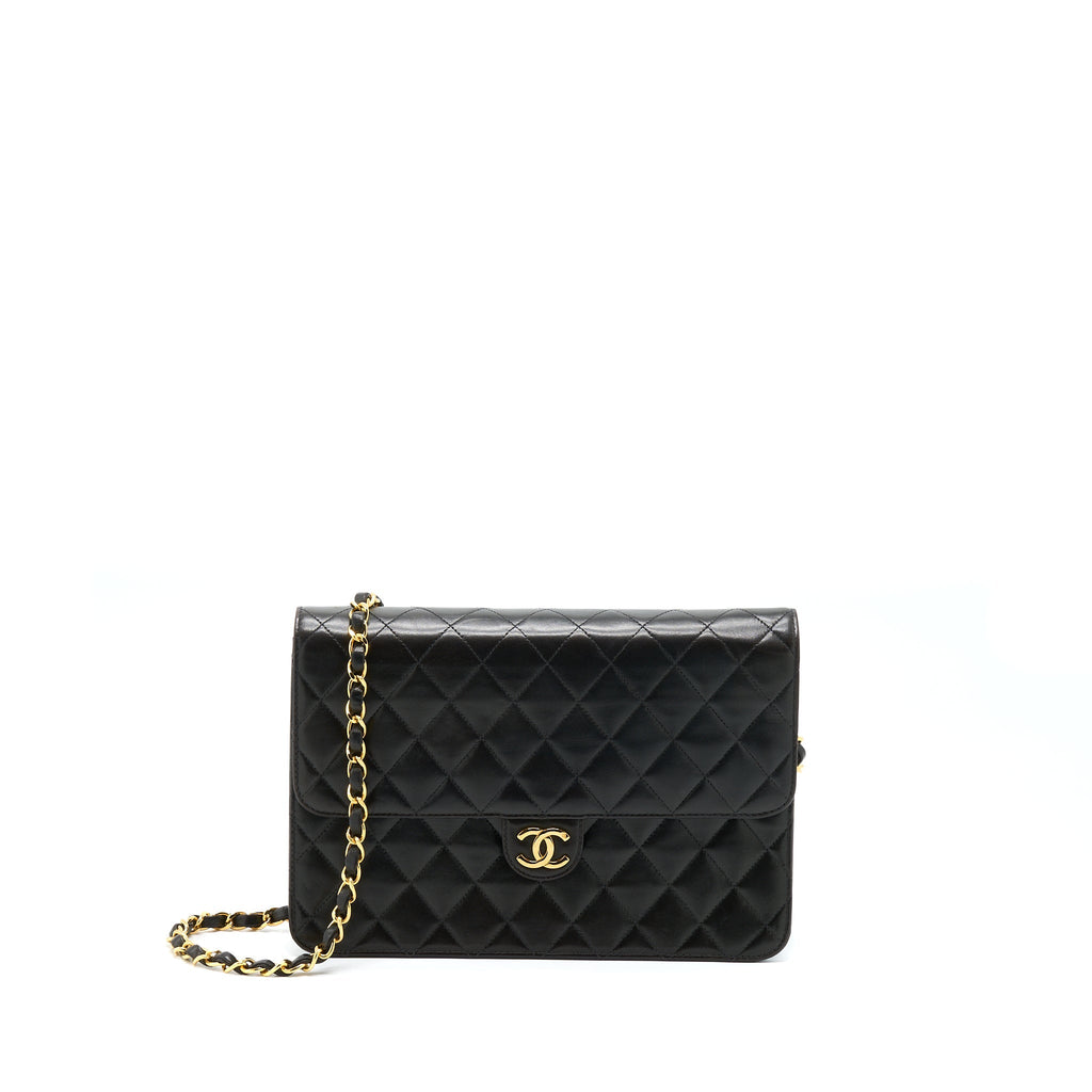 CHANEL VINTAGE FLAP BAG LAMBSKIN BLACK GHW