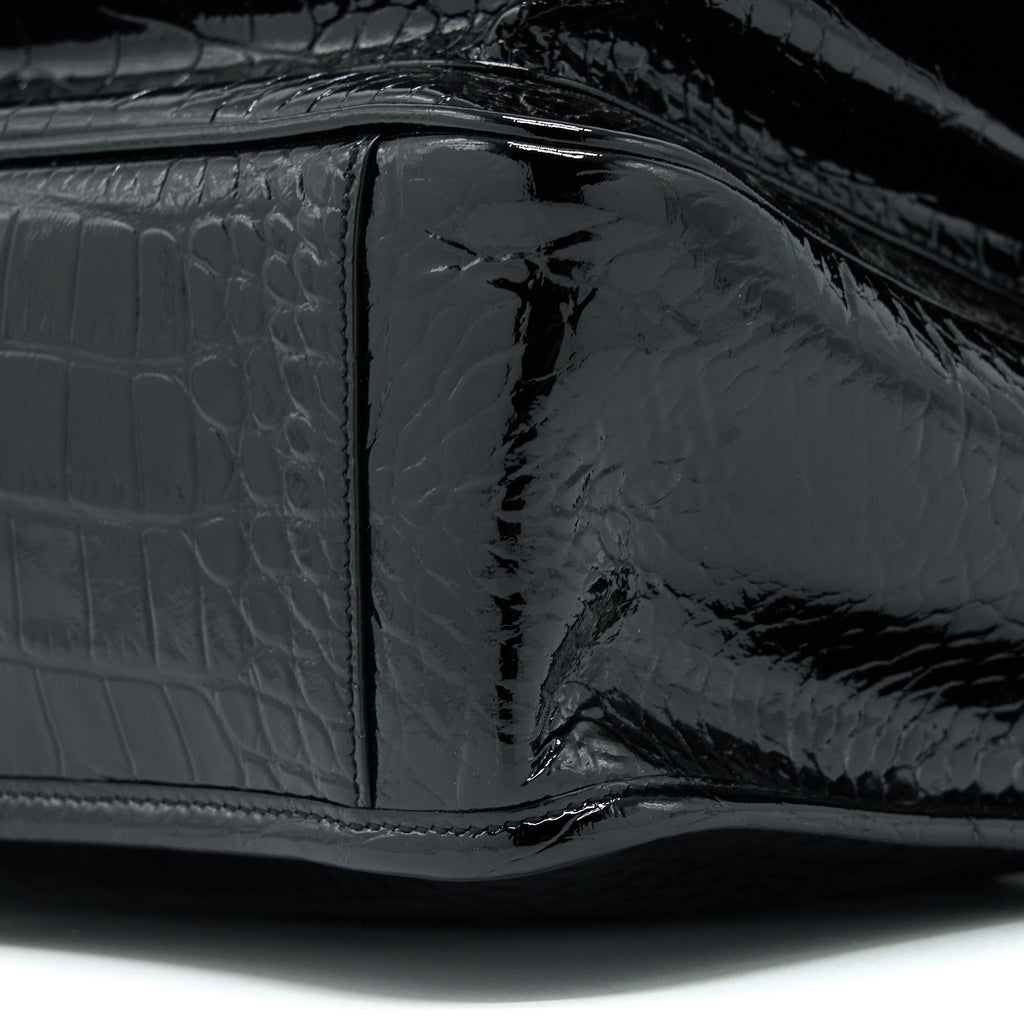 SAINT LAURENT MEDIUM NIKI CHAIN BAG PATENT BLACK SHW