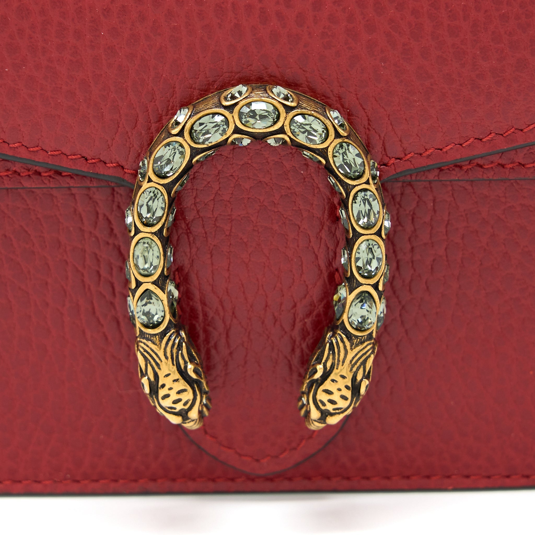 GUCCI SUPER MINI DIONYSUS CALFSKIN RED RUTHENIUM SHW