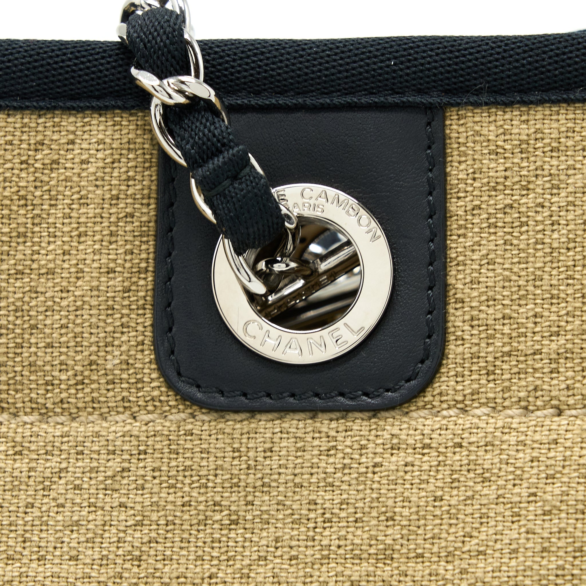 CHANEL DEAUVILLE TOTE CANVAS DARK BEIGE SHW