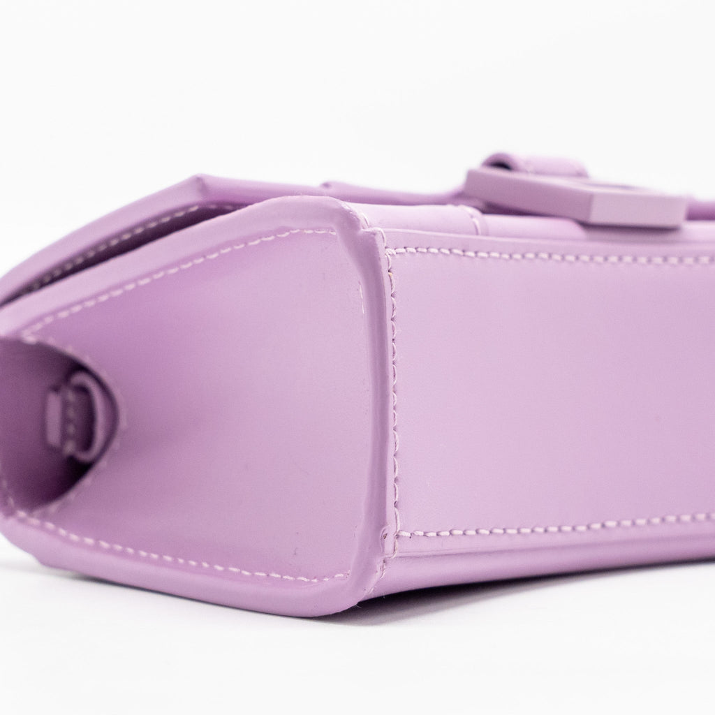 BALENCIAGA MINI HOURGLASS BAG CALFSKIN LIGHT PURPLE SHW