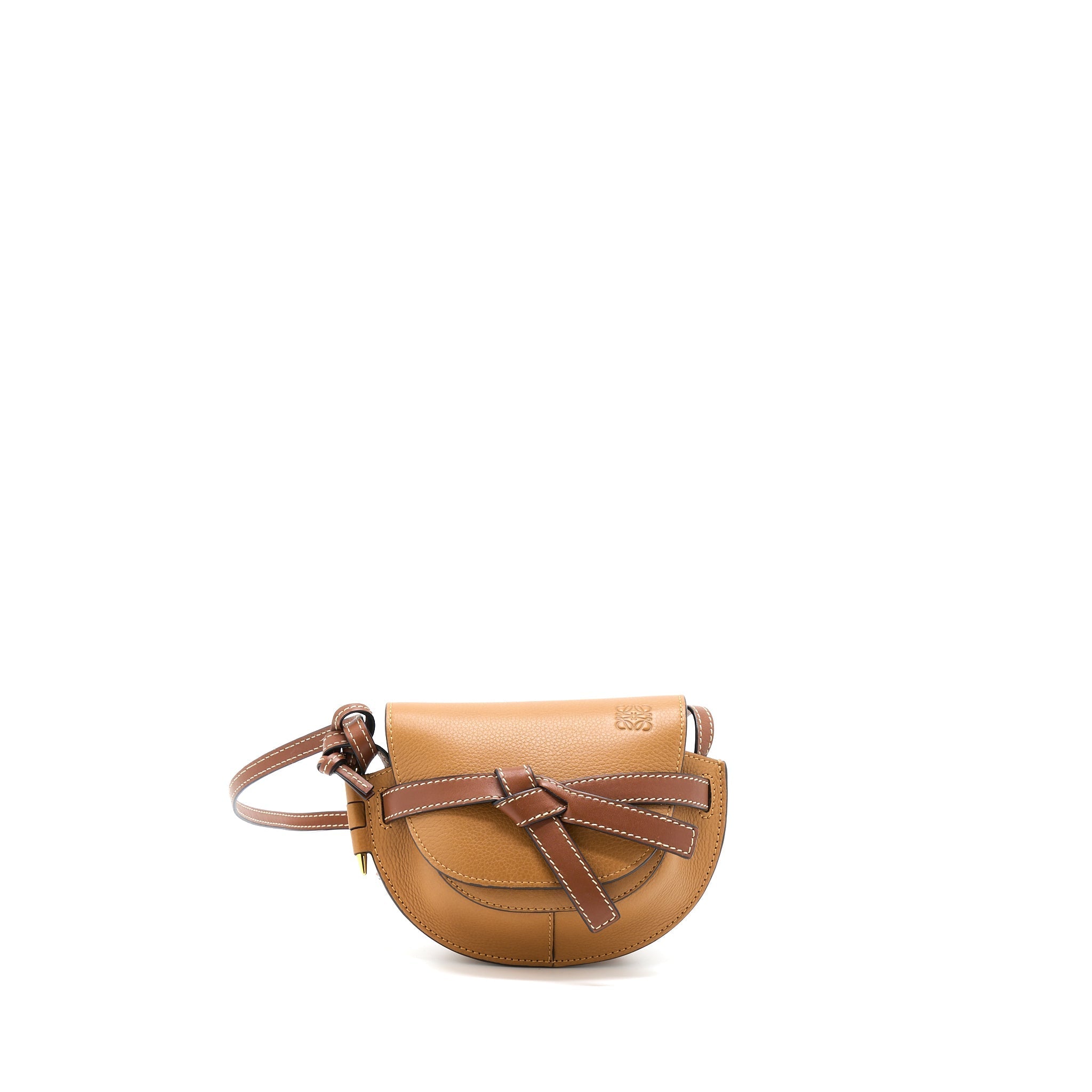 LOEWE MINI GATE CALFSKIN CARAMEL/PECAN GHW