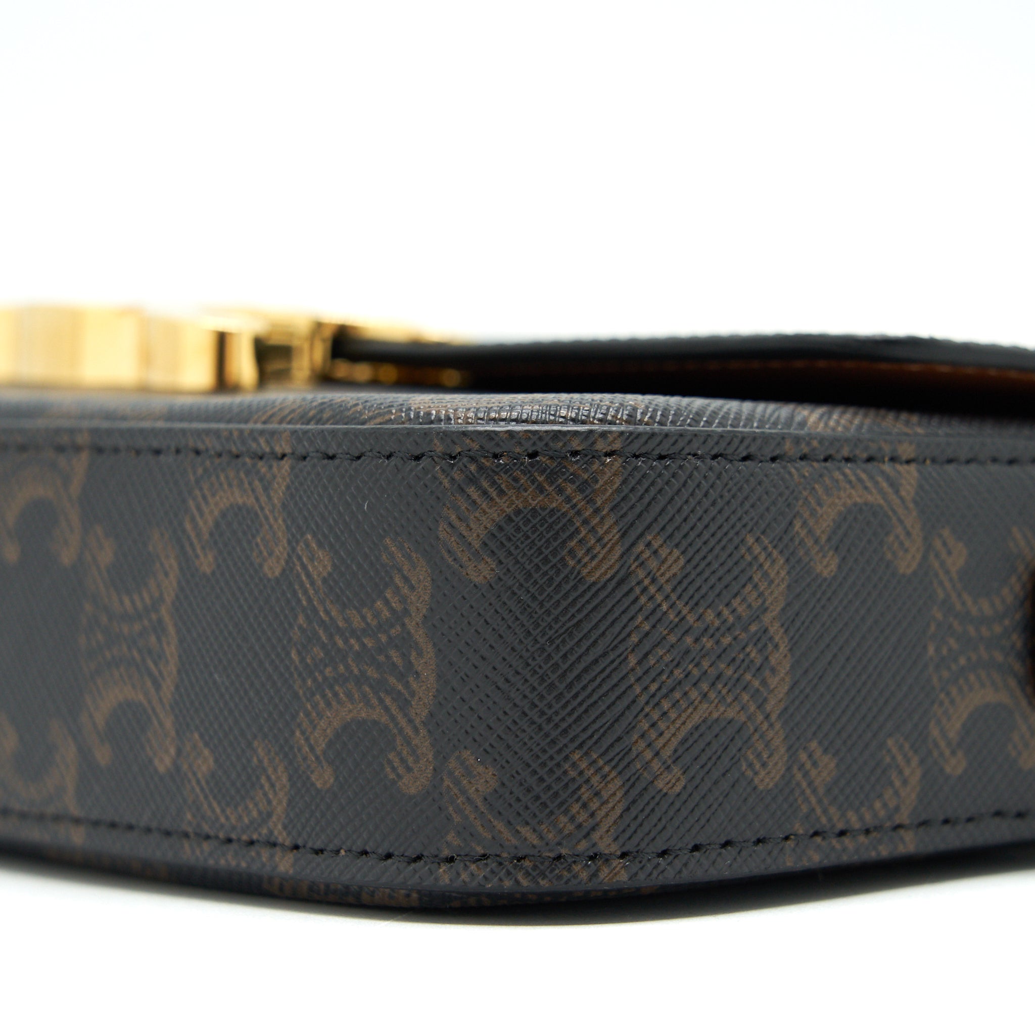 CELINE TRIOMPHE SHOULDER BAG IN TRIOMPHE CANVAS AND CALFSKIN