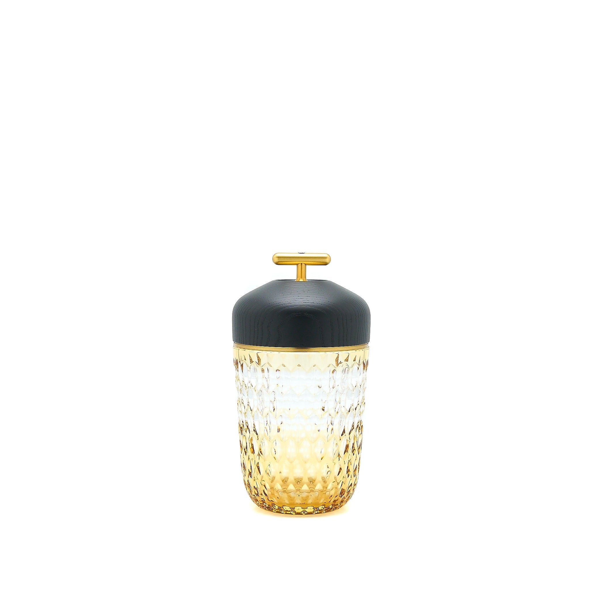 HERMES X SAINT LOUIS FOLIA PORTABLE LAMP BLACK WOOD MMBER CRYSTAL LIMITED EDITION