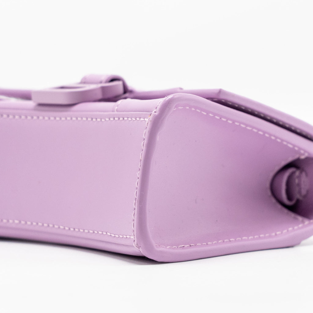 BALENCIAGA MINI HOURGLASS BAG CALFSKIN LIGHT PURPLE SHW